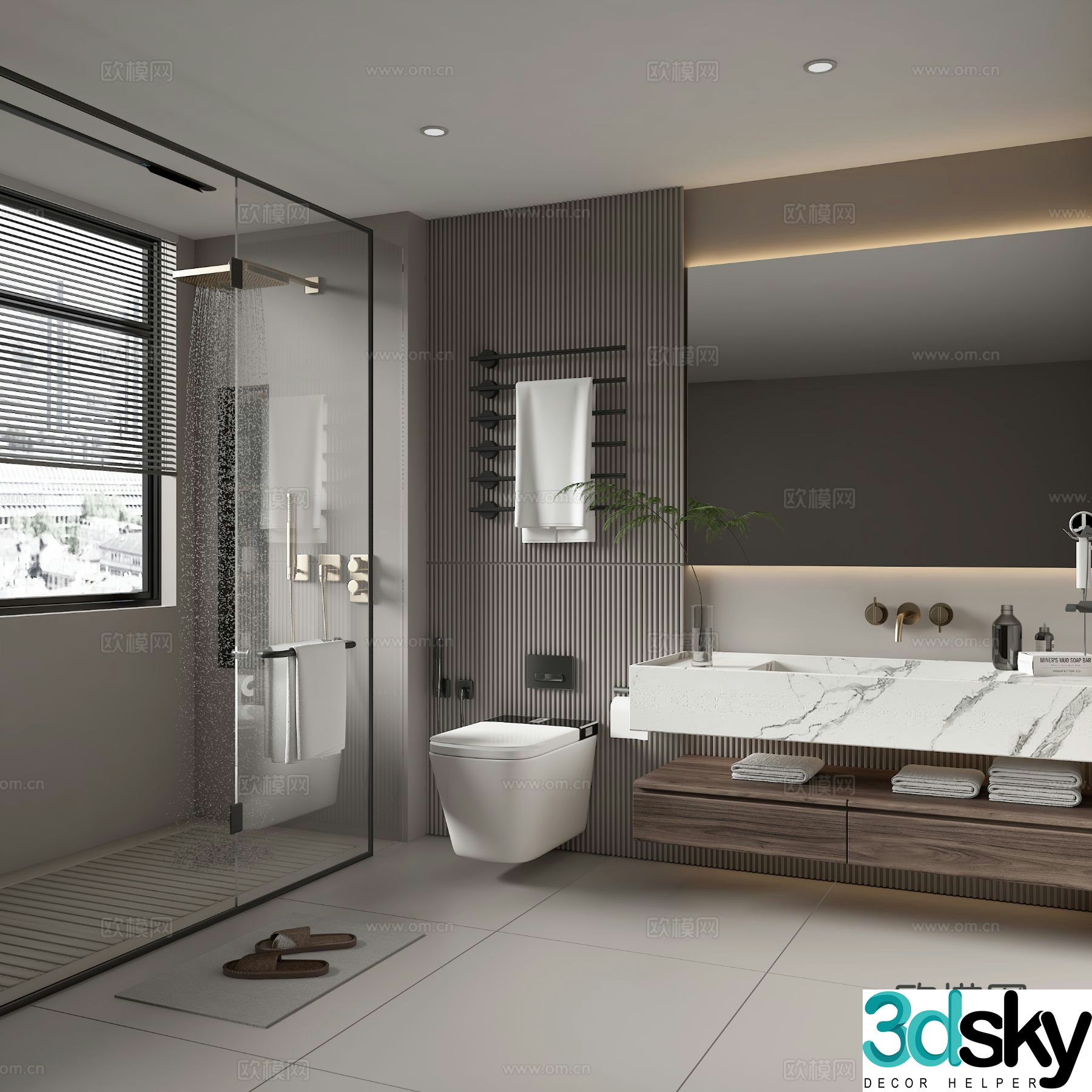 Modern bathroom bathroom 3d model