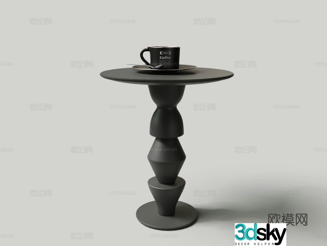 Modern corner table round table side table table table 3D model