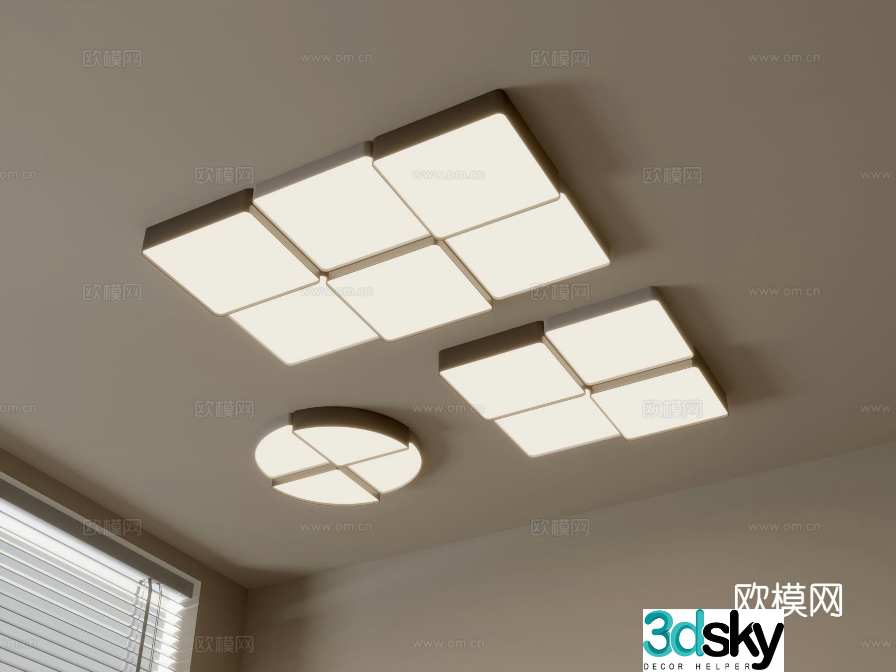 Modern geometric ceiling lamp 3d model