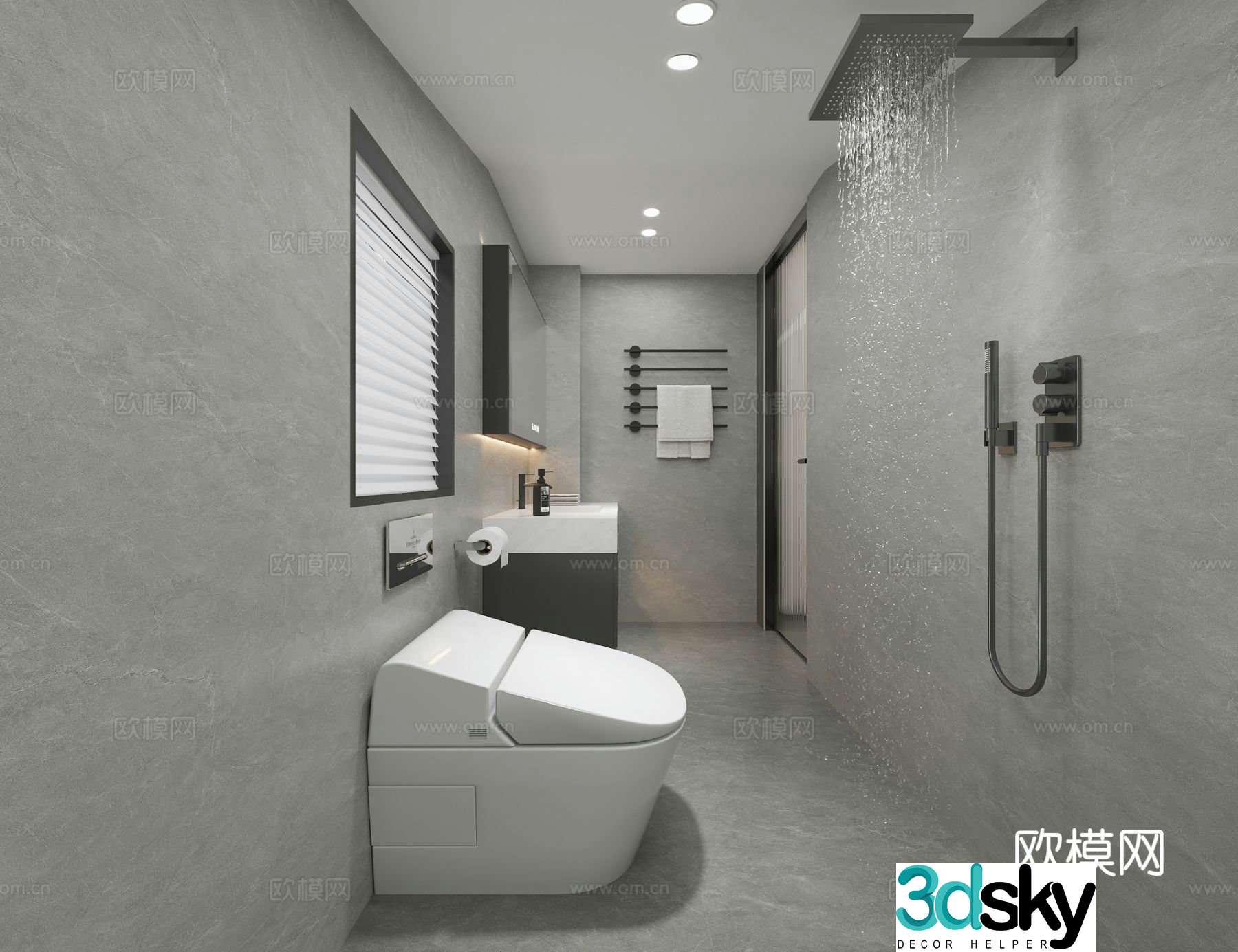 Modern bathroom bathroom 3d model
