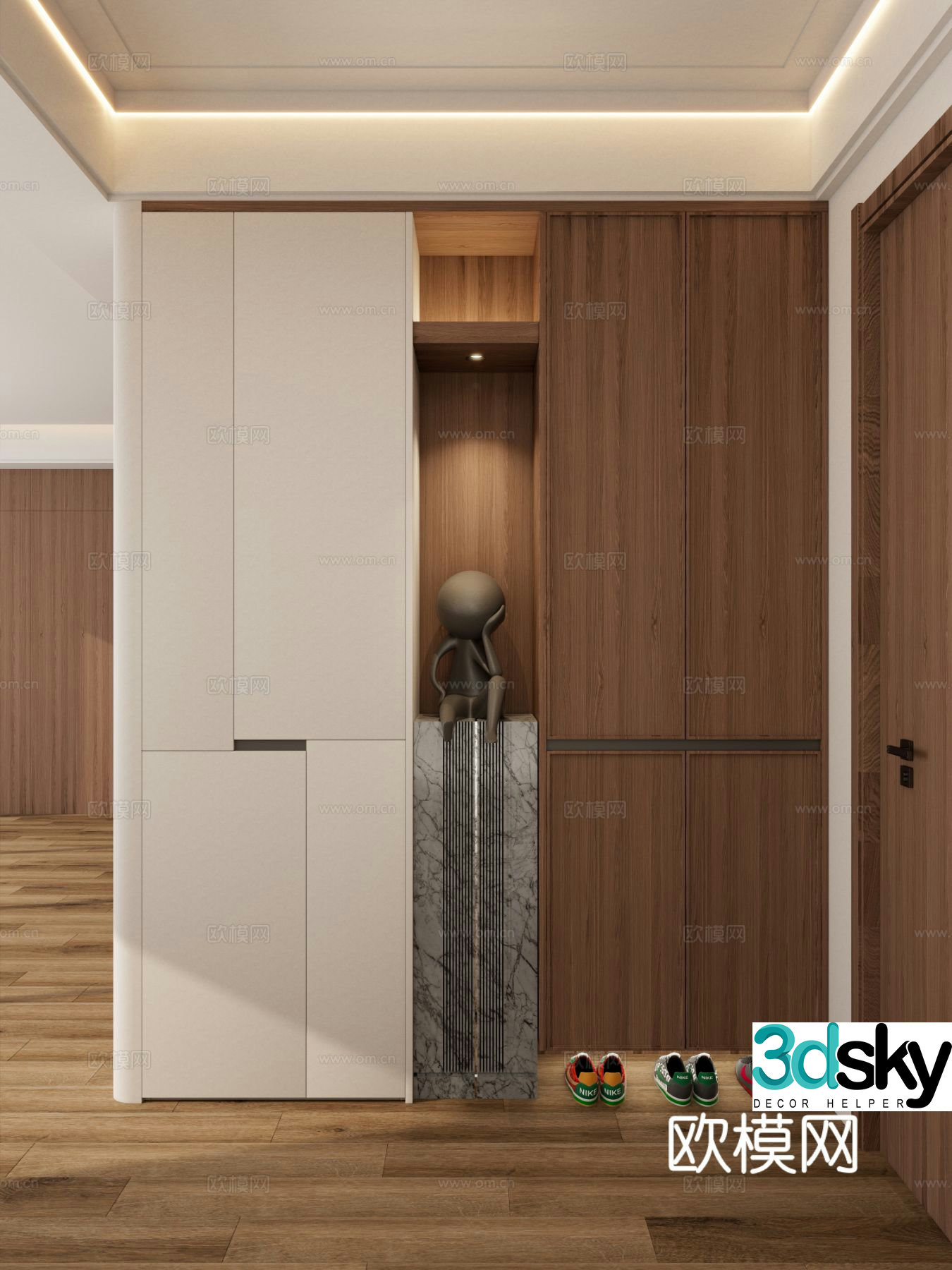 Entrance shoe cabinet partition shoe cabinet 3d model