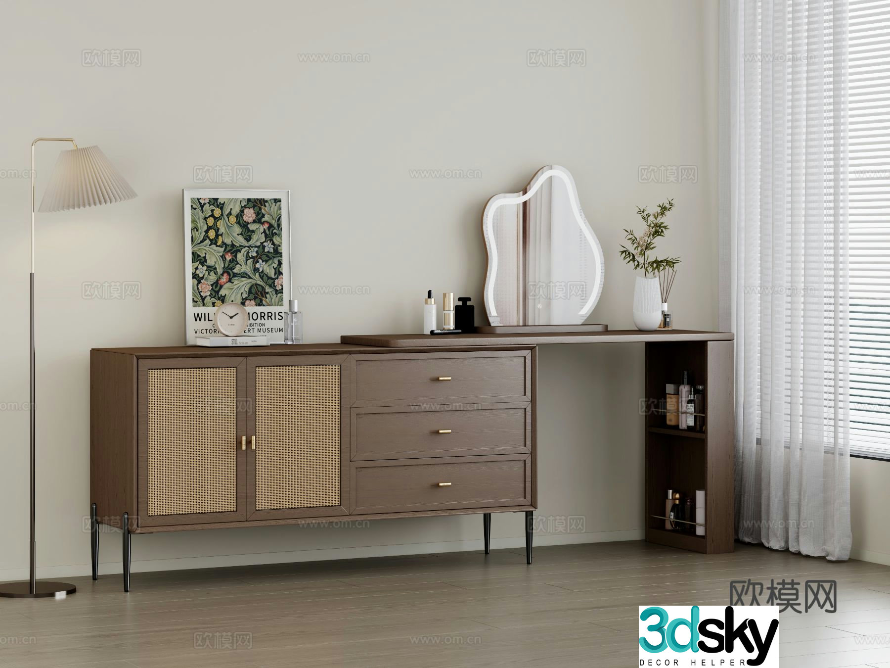 Medieval style dressing table 3d model