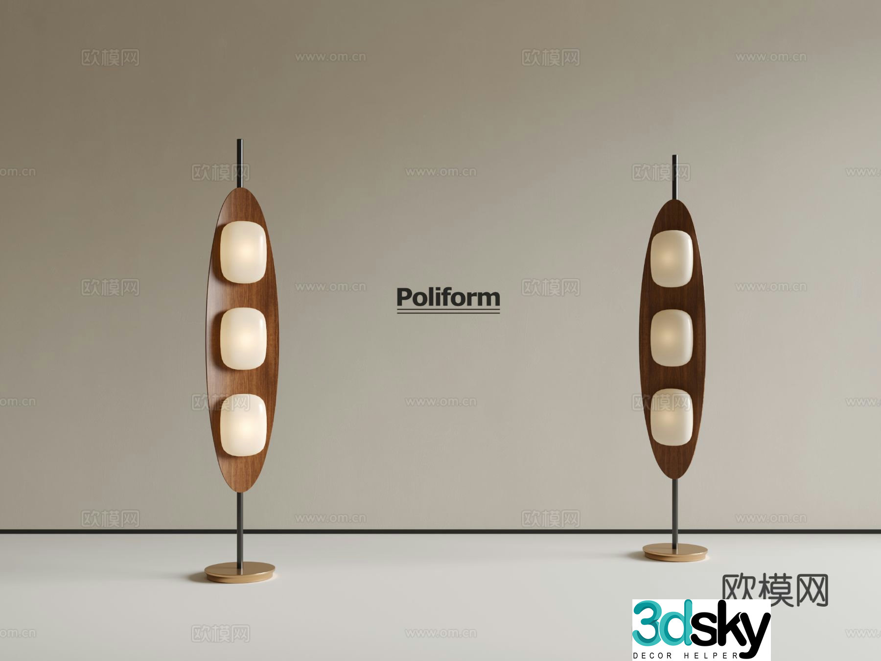 Medieval style floor lamp 3d model