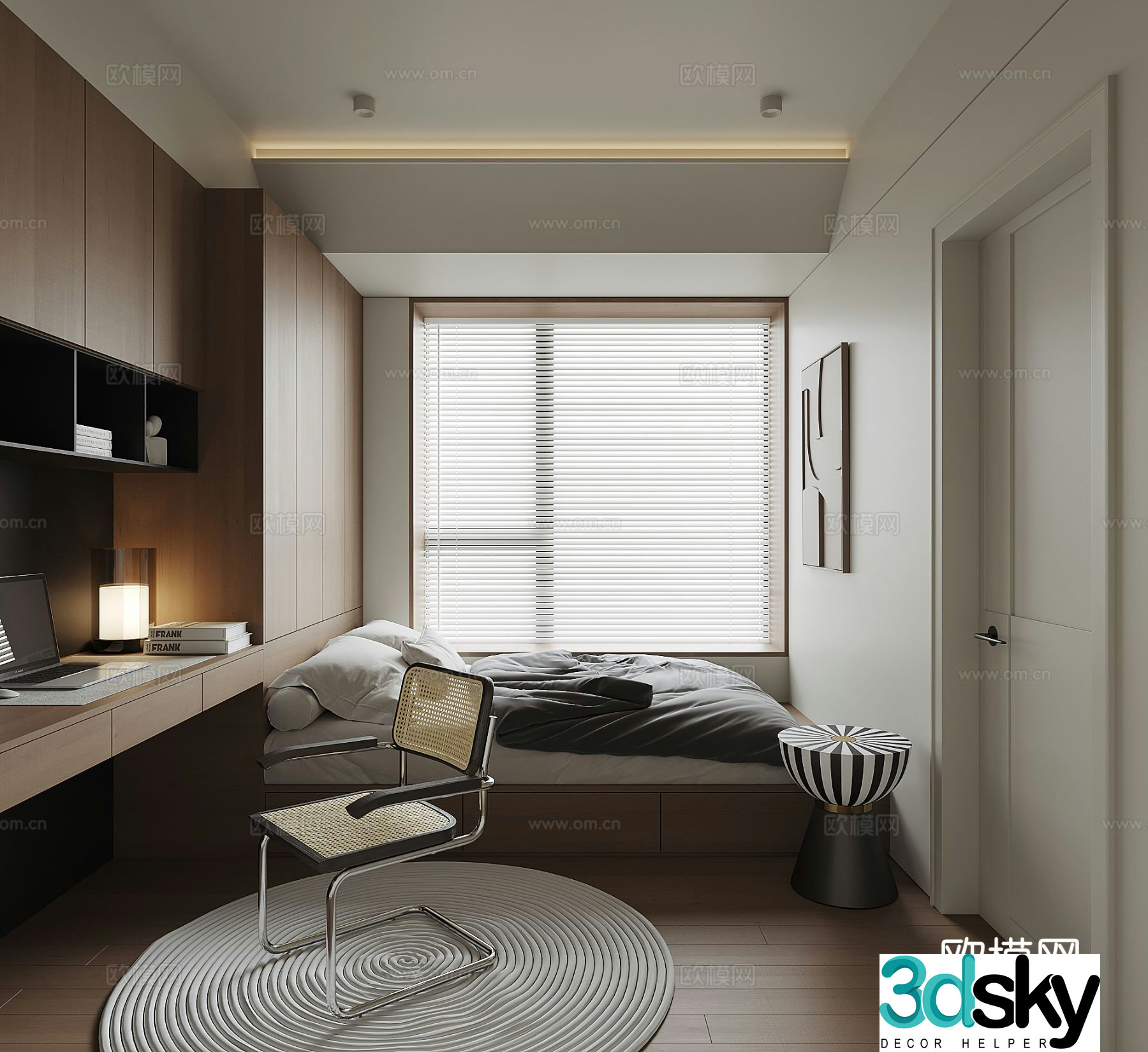Modern tatami bedroom 3d model