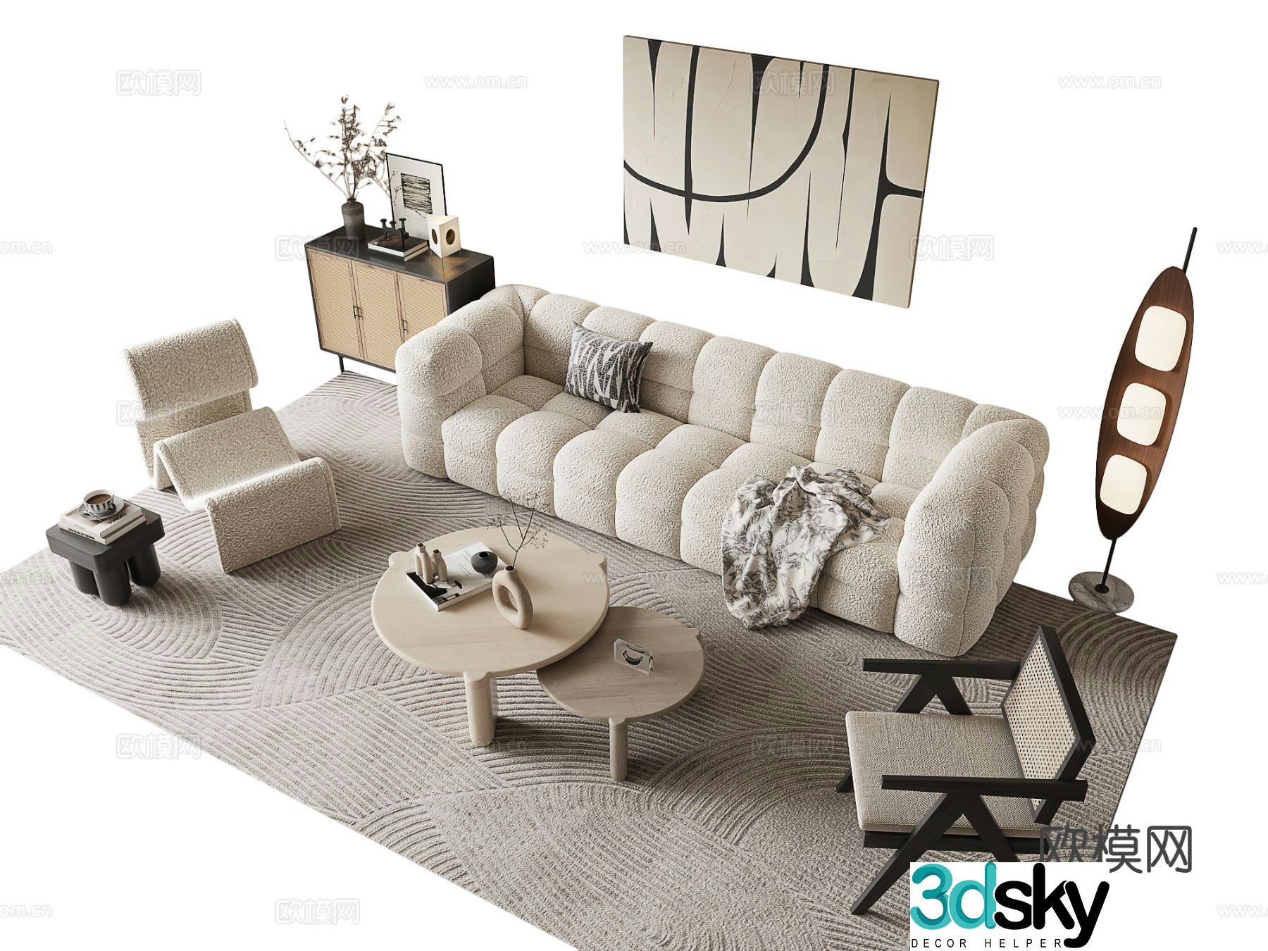 Wabi Sabi modular sofa 3d model