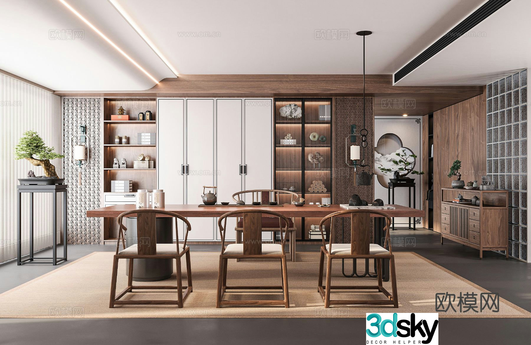 New Chinese tea room 3d model