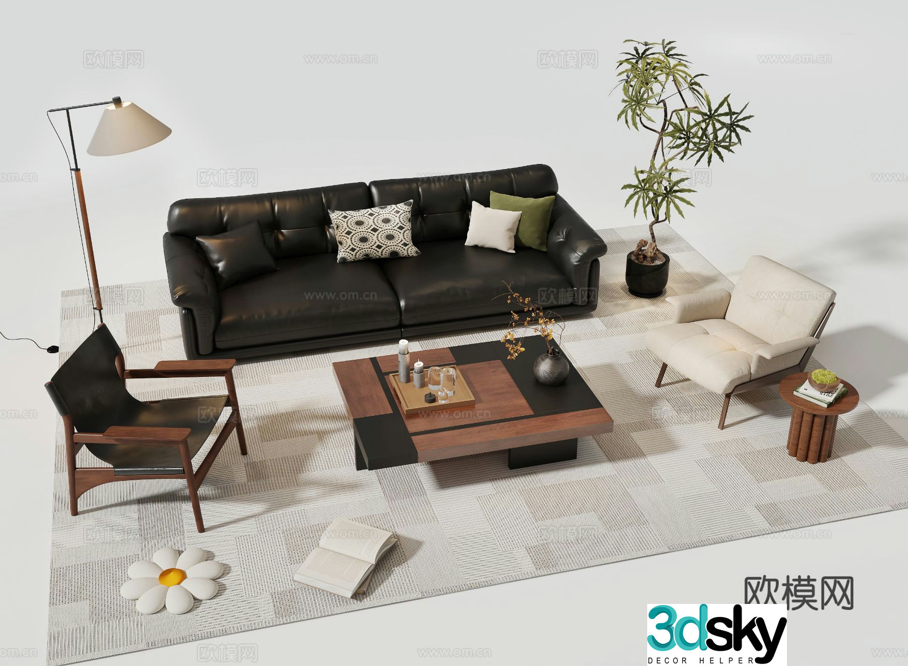 Medieval style sofa modular sofa 3d model
