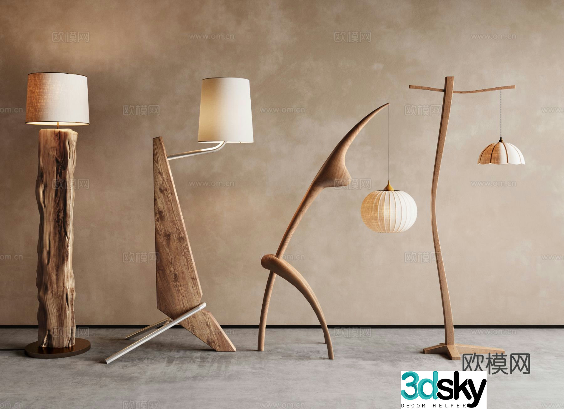 Wabi-sabi floor lamp 3d model