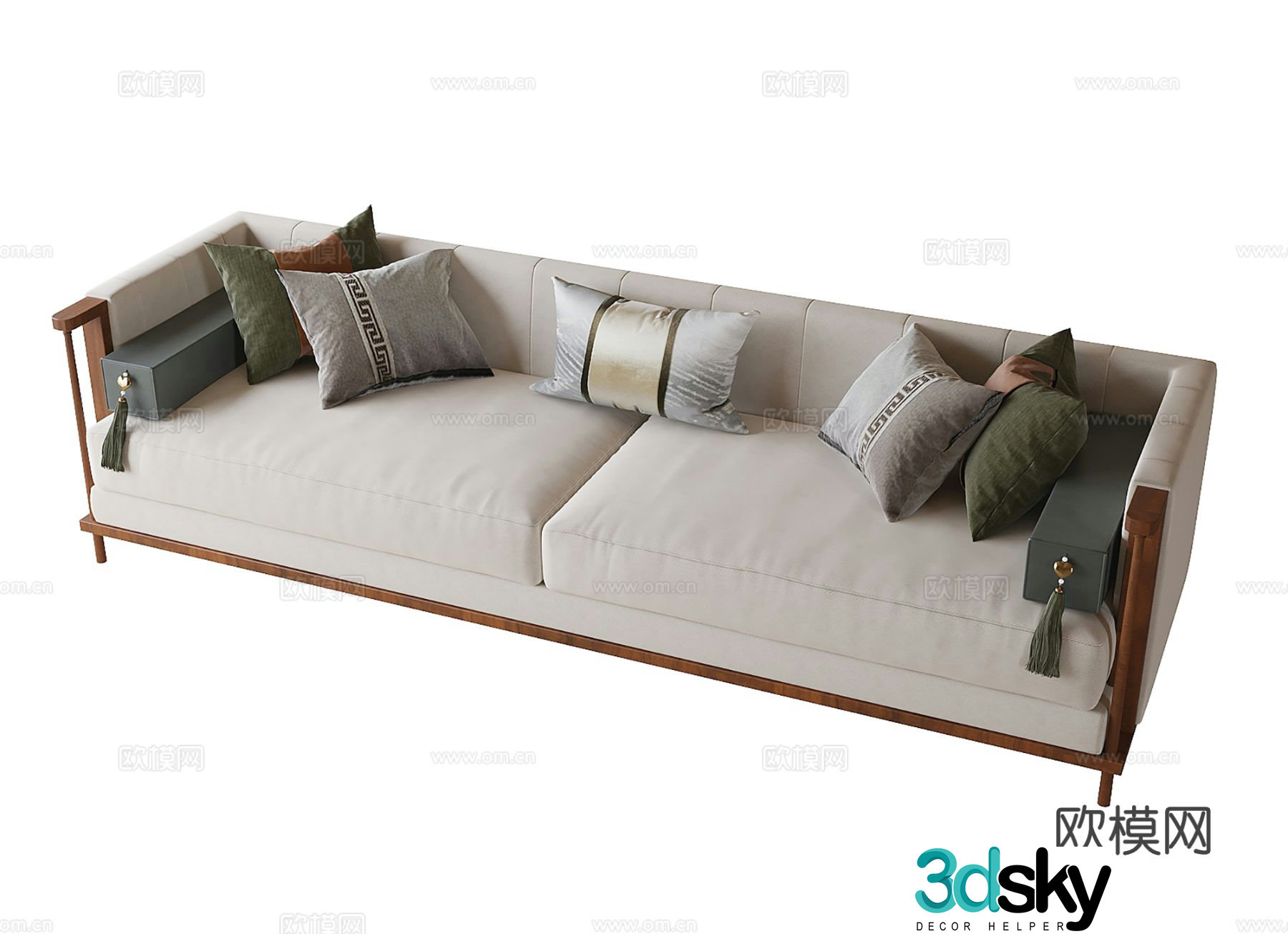 Double sofa upholstered sofa 3d model