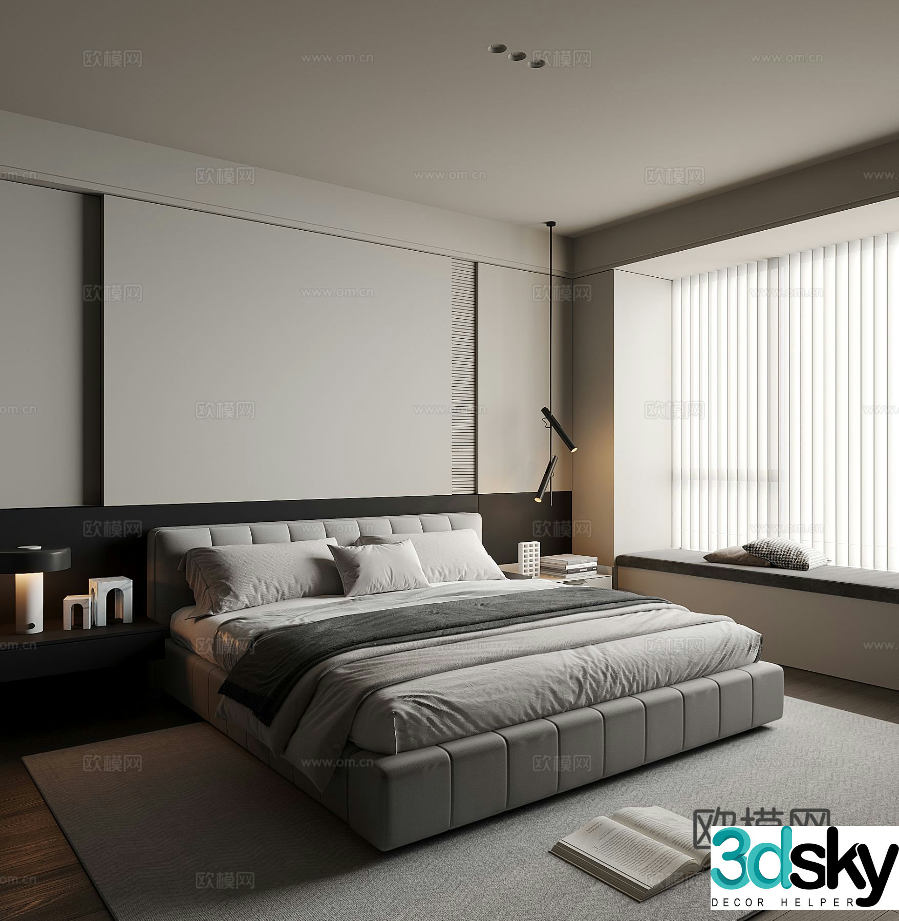 Modern bedroom master bedroom 3d model