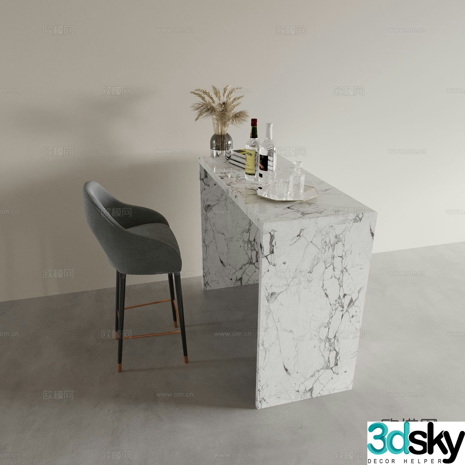 Modern bar 3d model