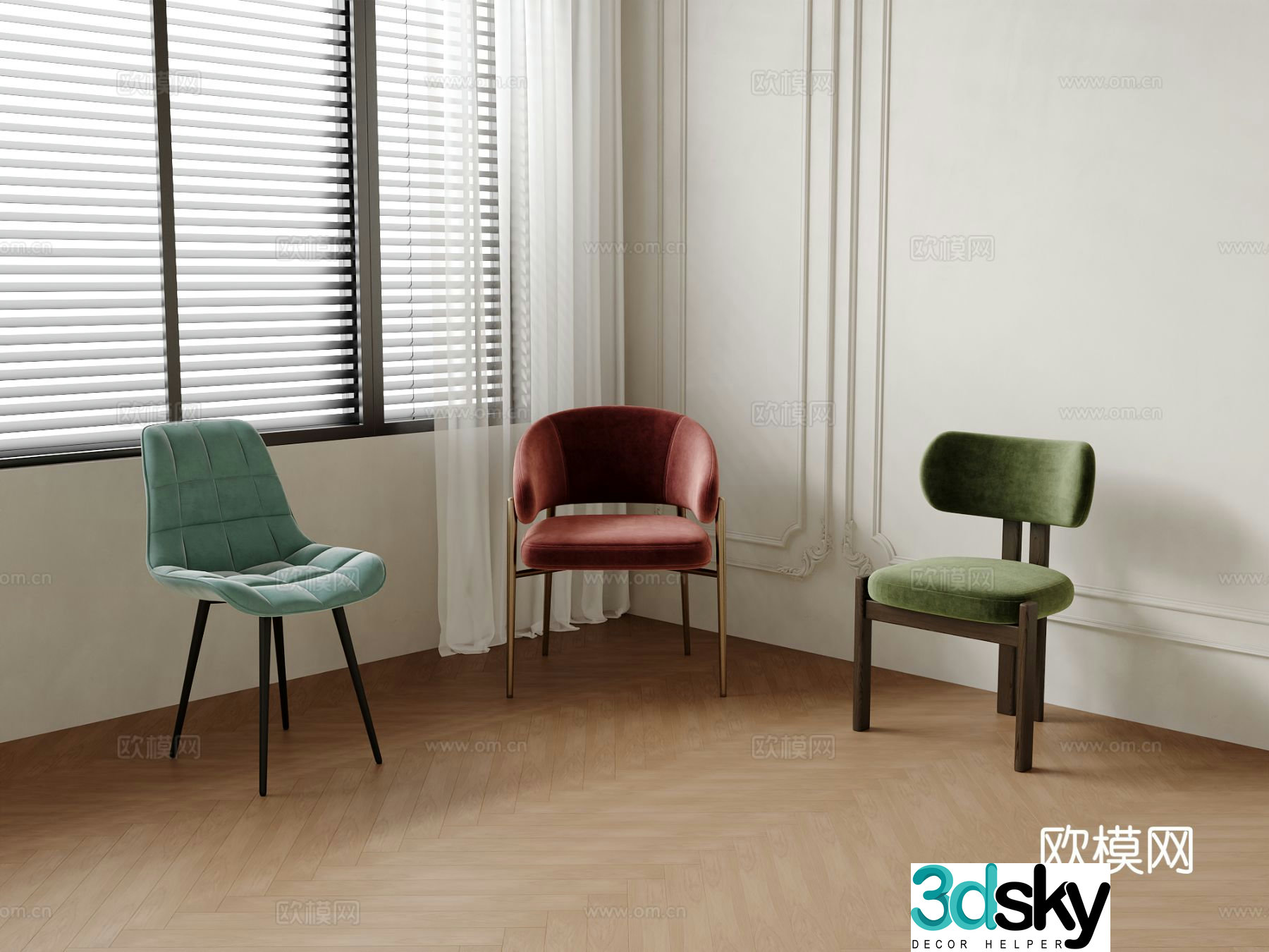 Single chair dining chair sofa chair 3d model