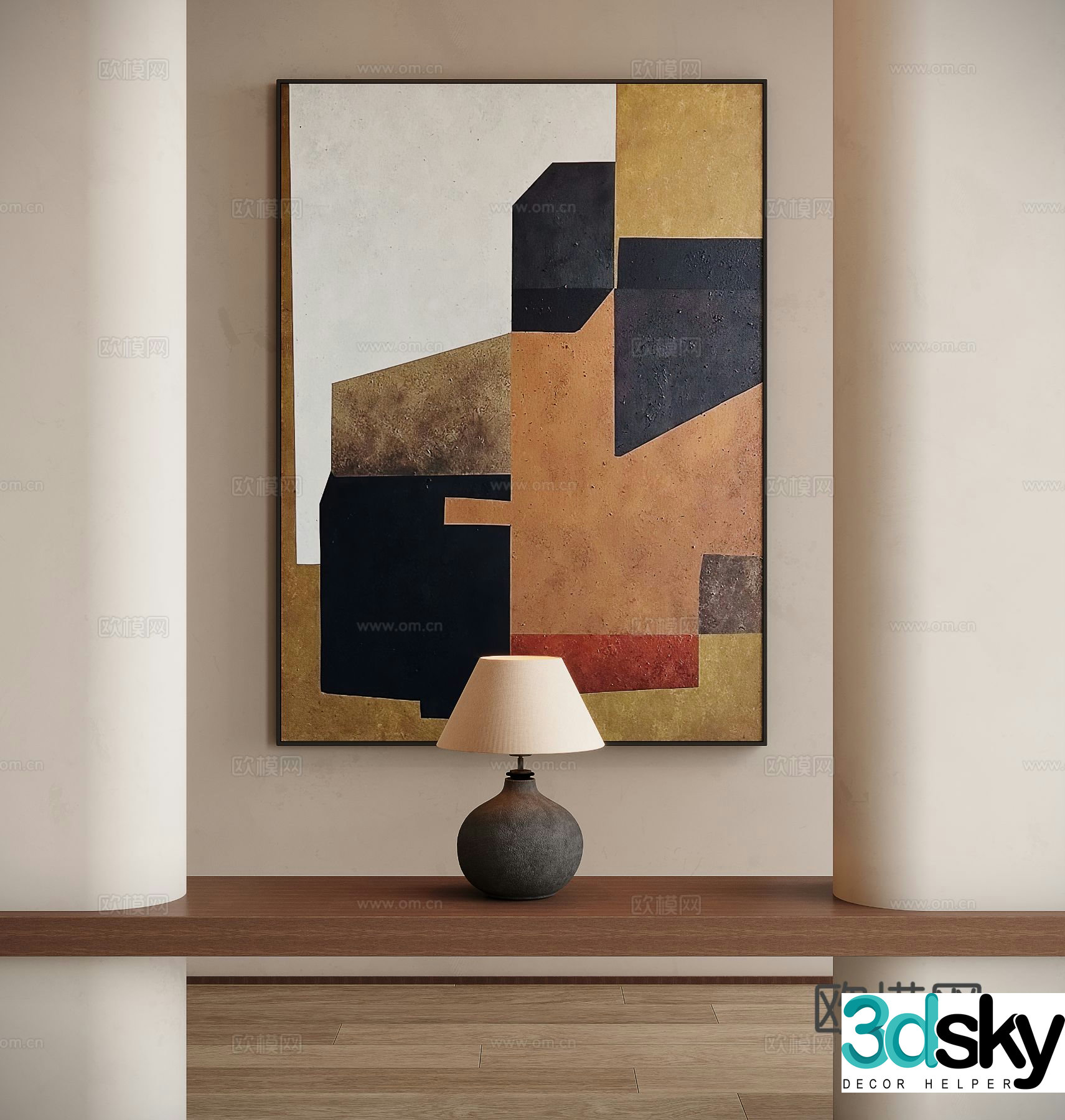 Medieval style decorative painting art painting hanging painting 3D model