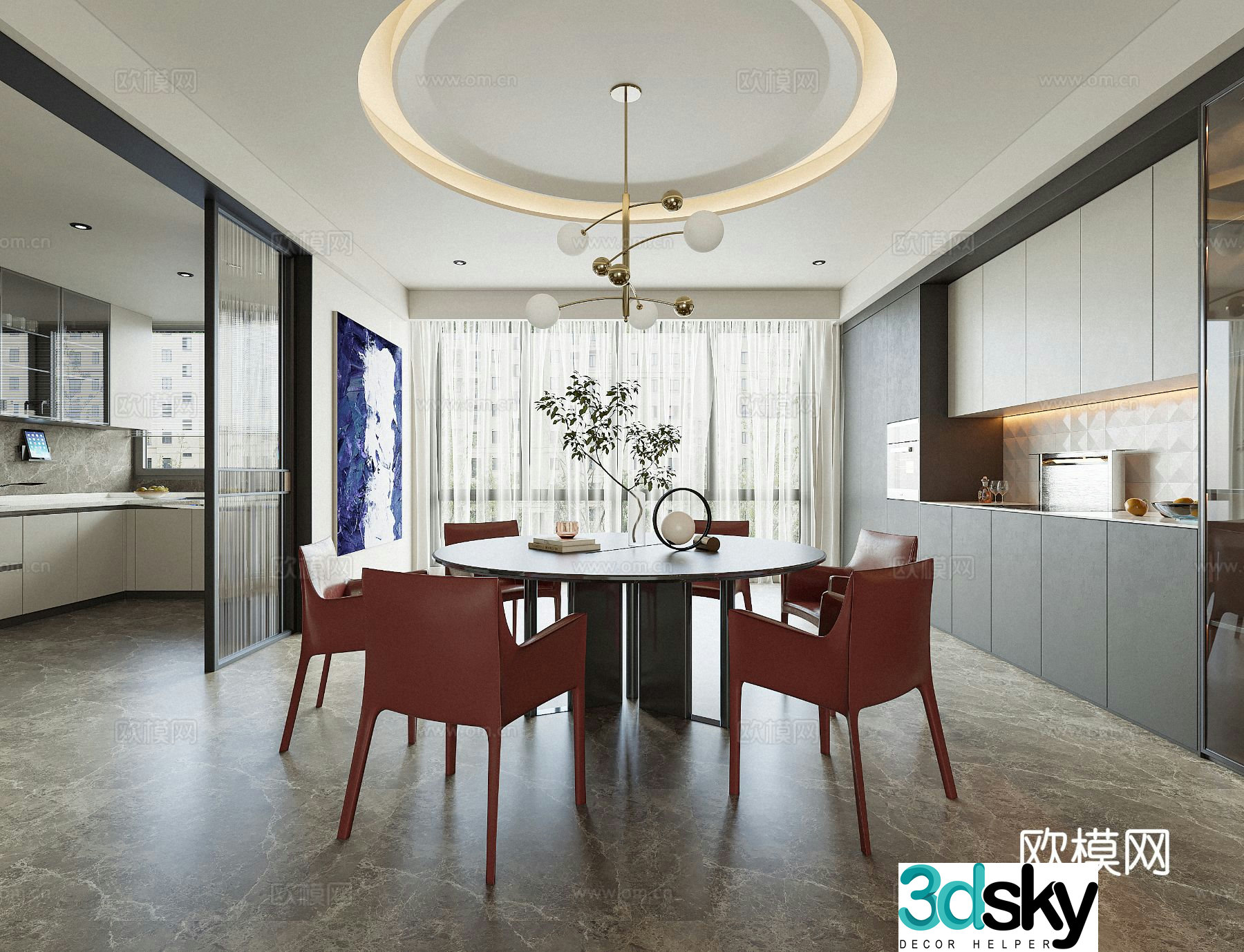 Modern restaurant 3d model