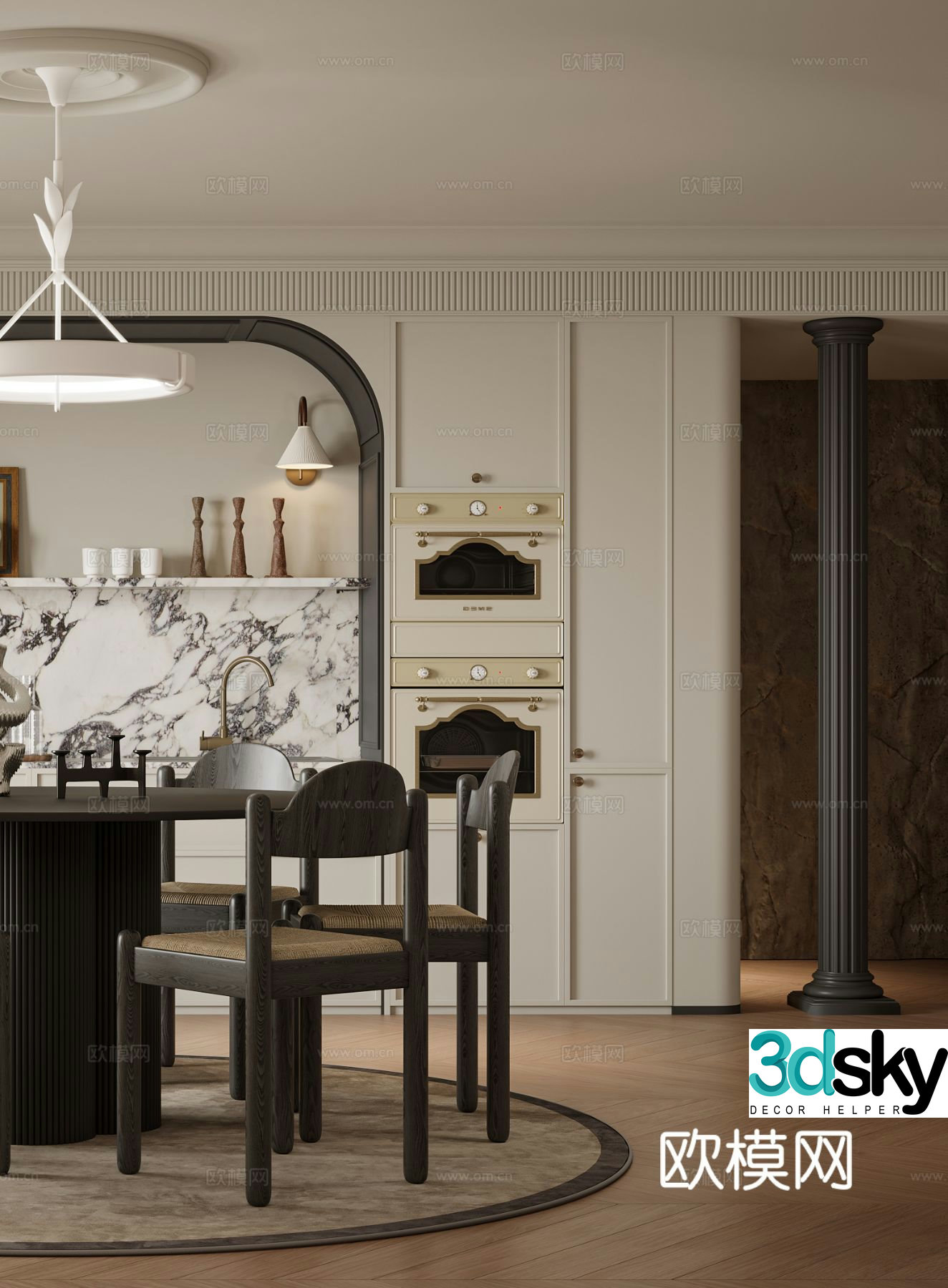 Medieval style restaurant 3d model