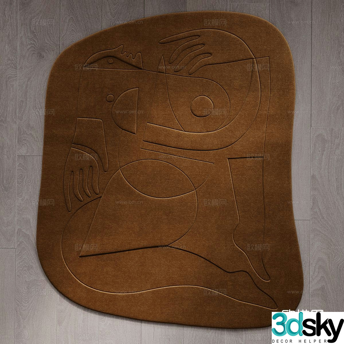 Medieval style carpet irregular carpet 3d model