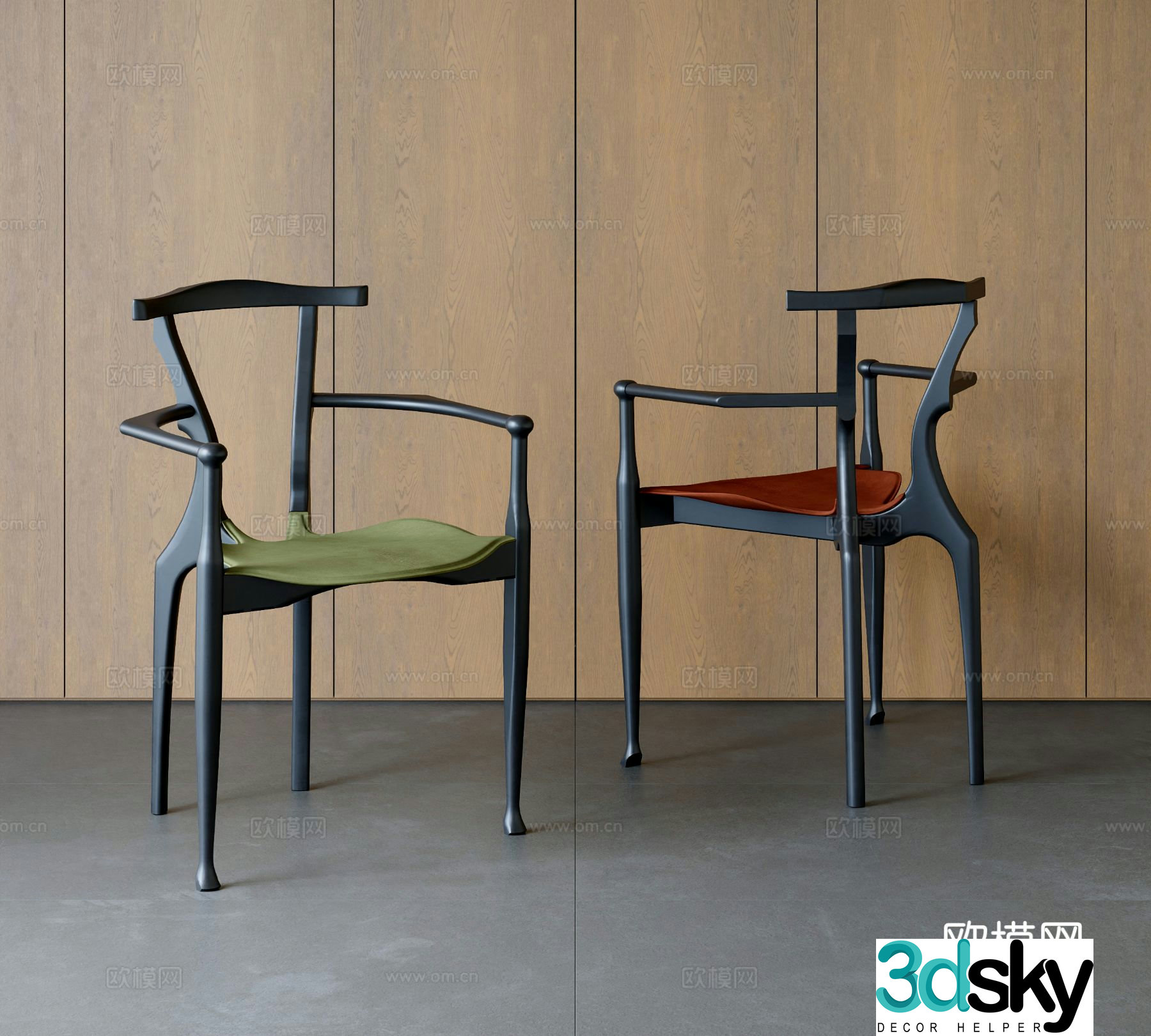 Medieval style chair dining chair 3d model