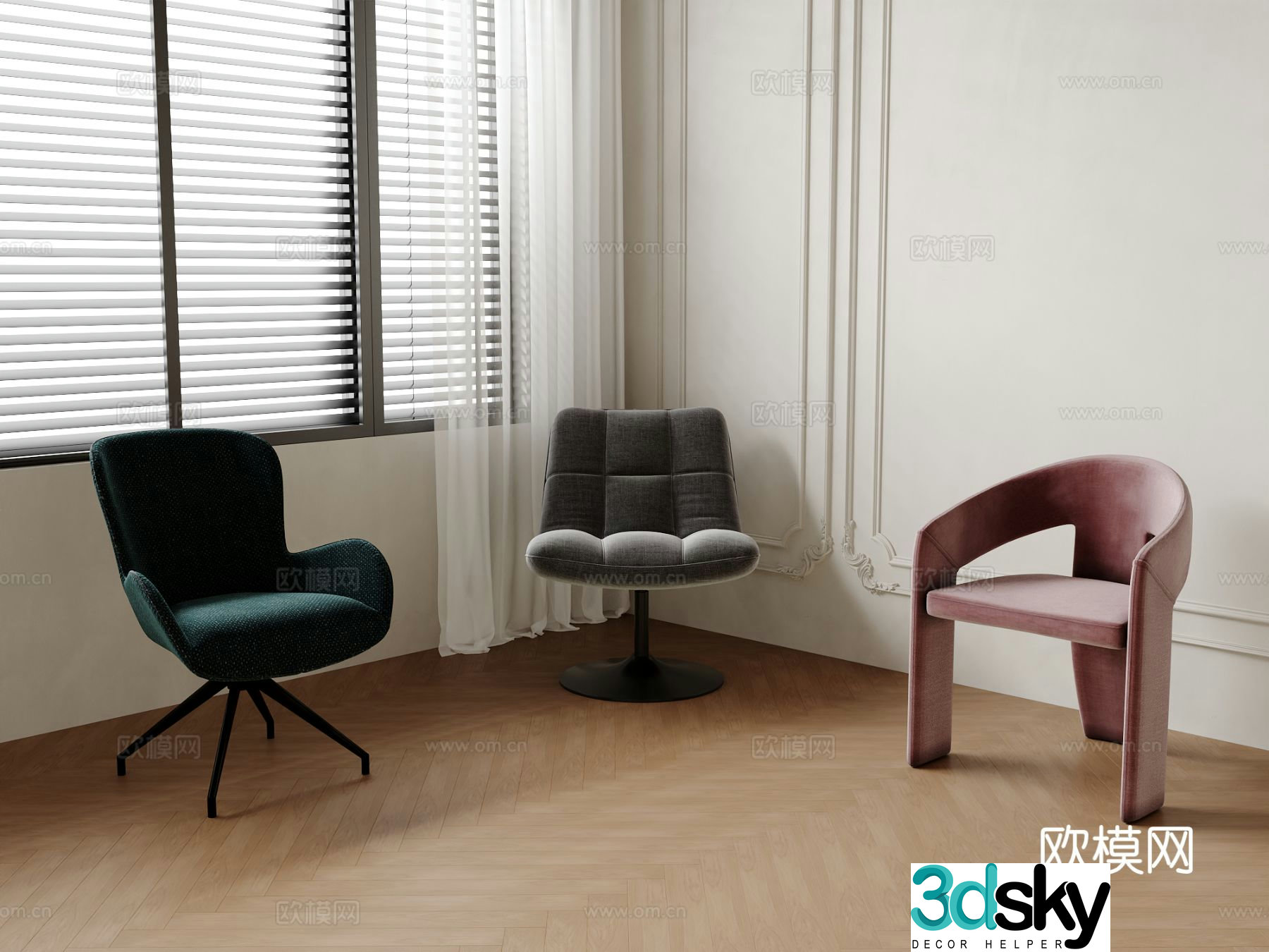 Single chair dining chair sofa chair 3d model