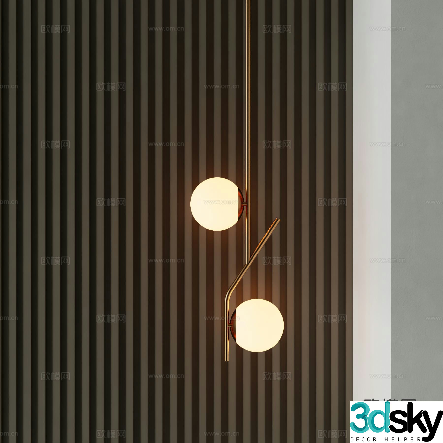 Modern chandelier bedside chandelier 3d model