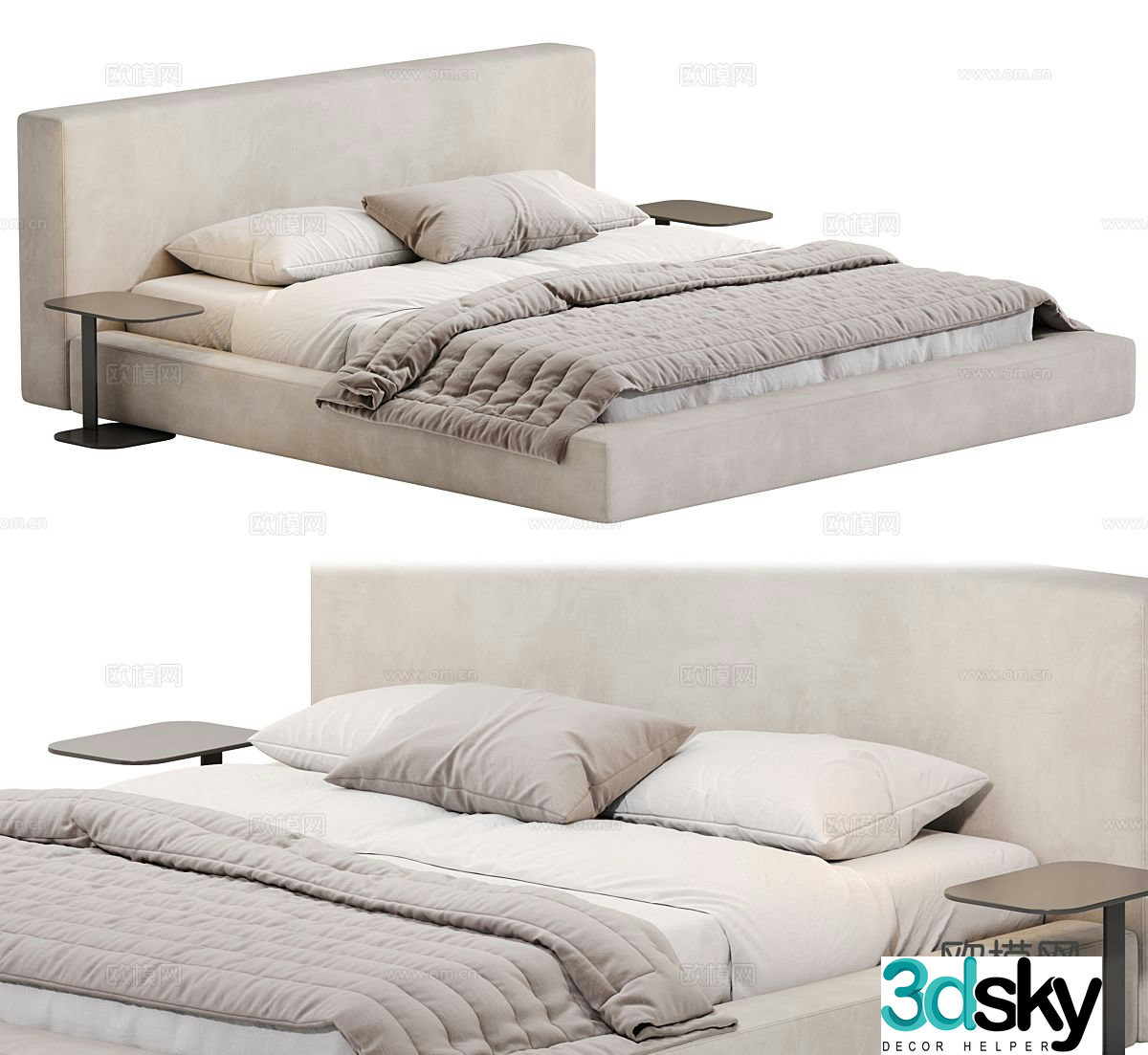 Jamaica modern double bed 3d model