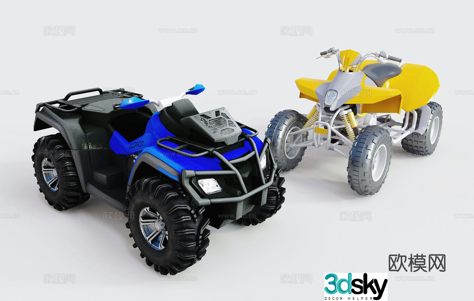 beach motorcycle toy car 3d model