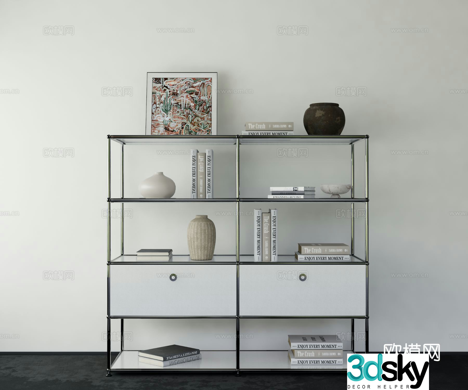 Modern bookcase 3d model