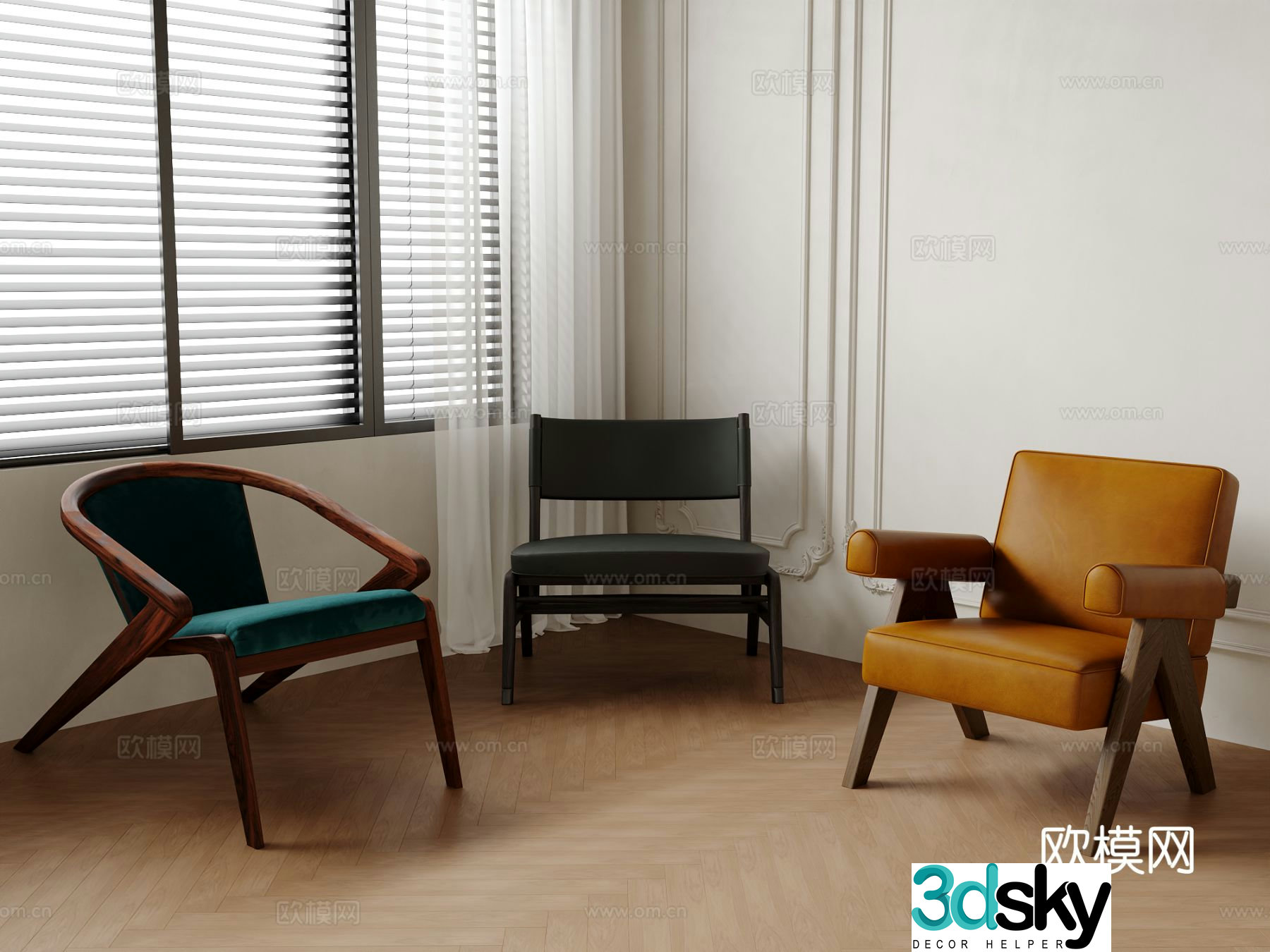 Single chair dining chair sofa chair 3d model