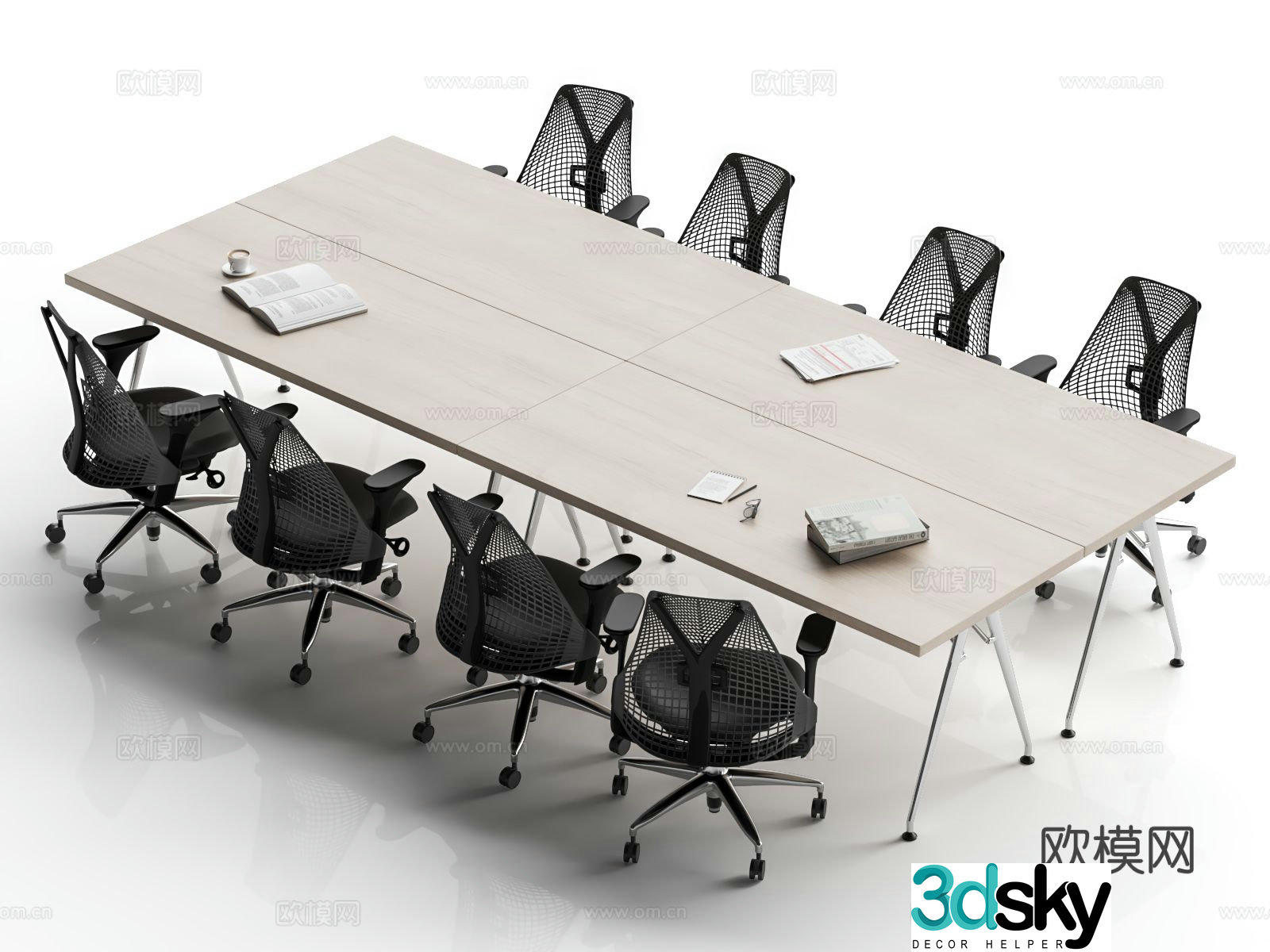 Herman Miller modern conference table conference table 3d model