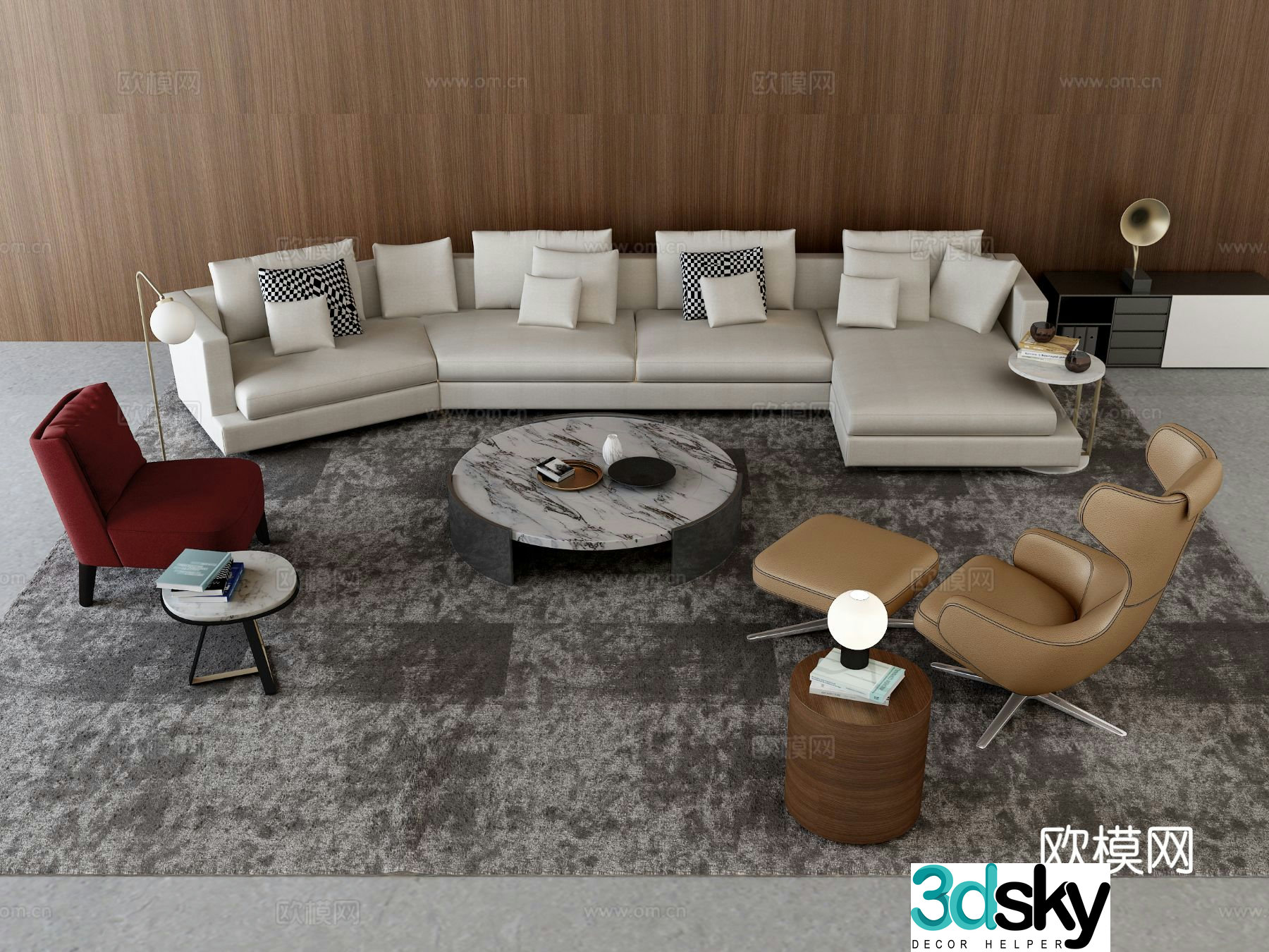 Modern sectional sofa 3d model