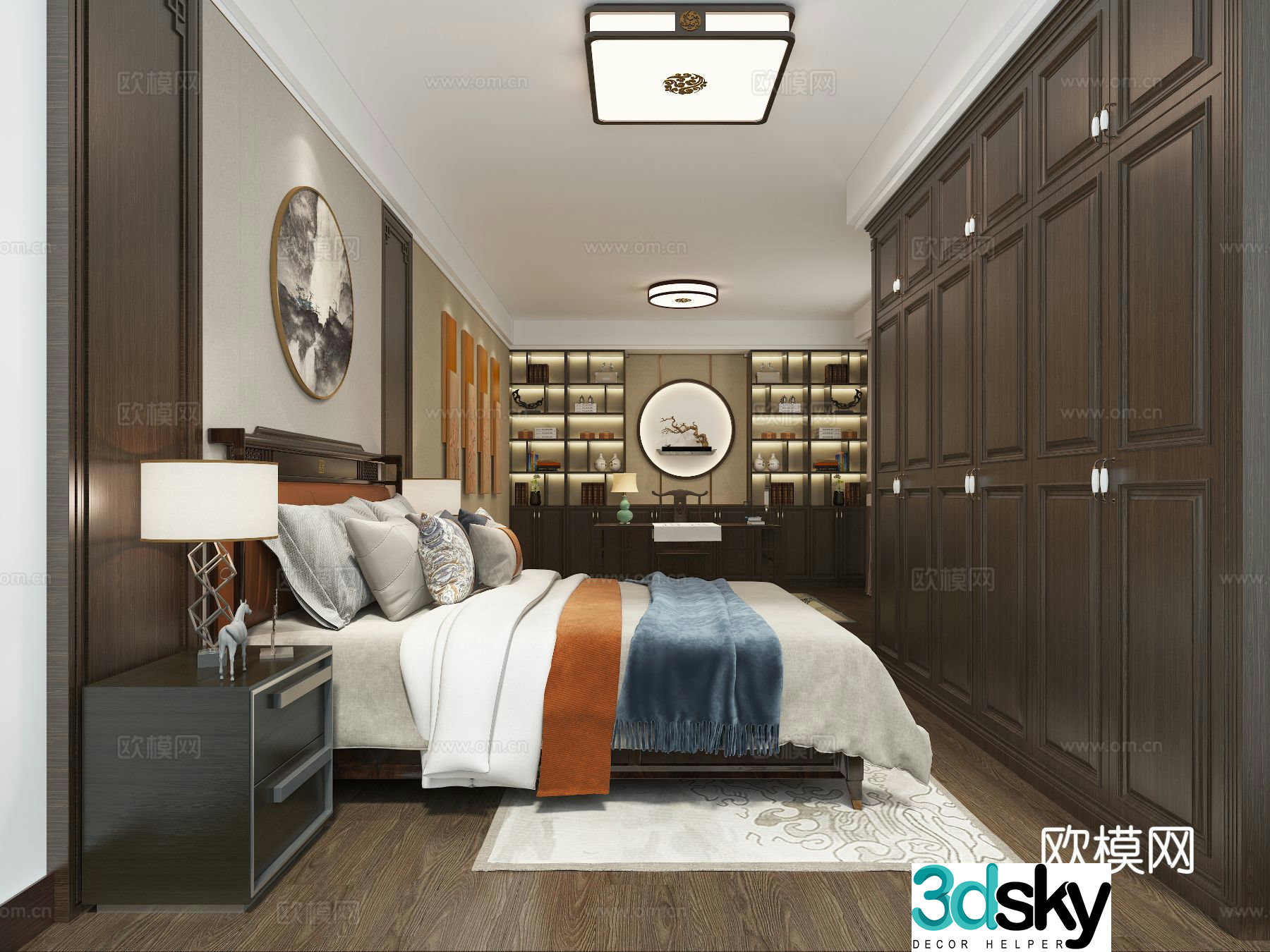 New Chinese style bedroom master bedroom 3d model