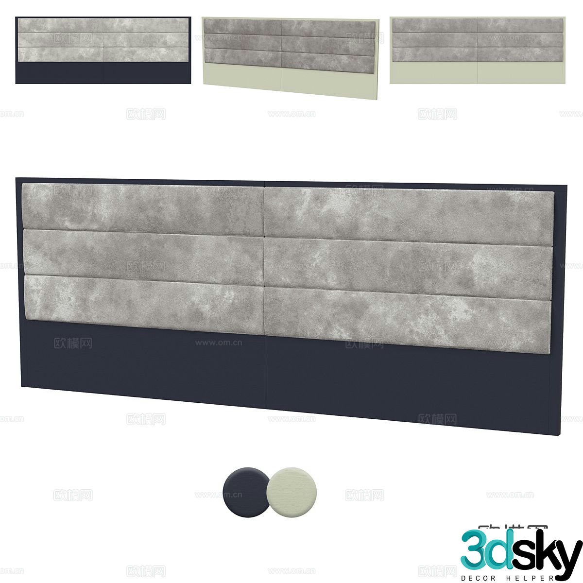 Modern soft cover bedside background 3d model