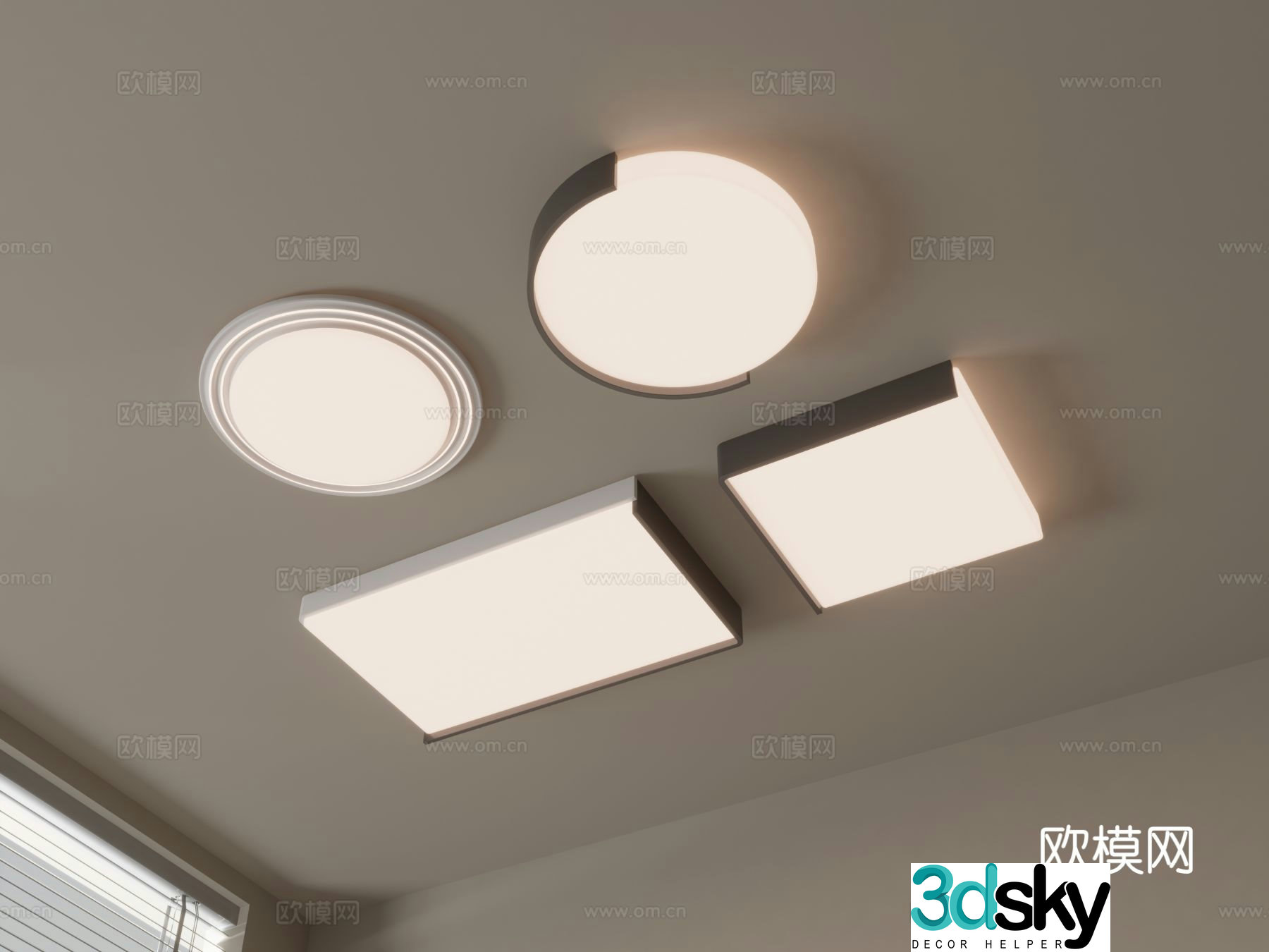 Minimalist ceiling lamp bedroom lamp 3d model