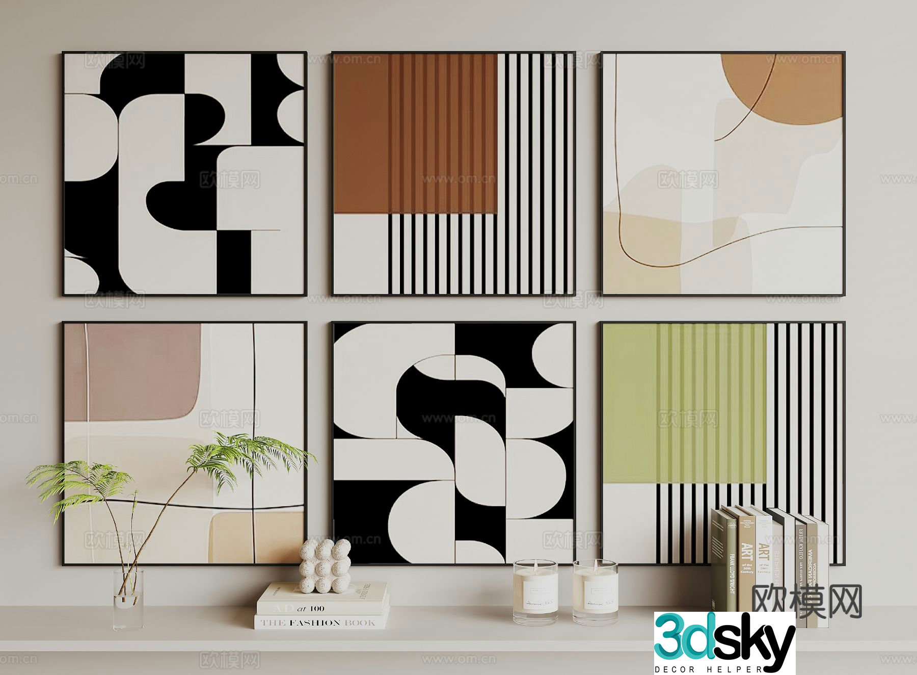 Decorative painting art painting combined hanging painting 3d model