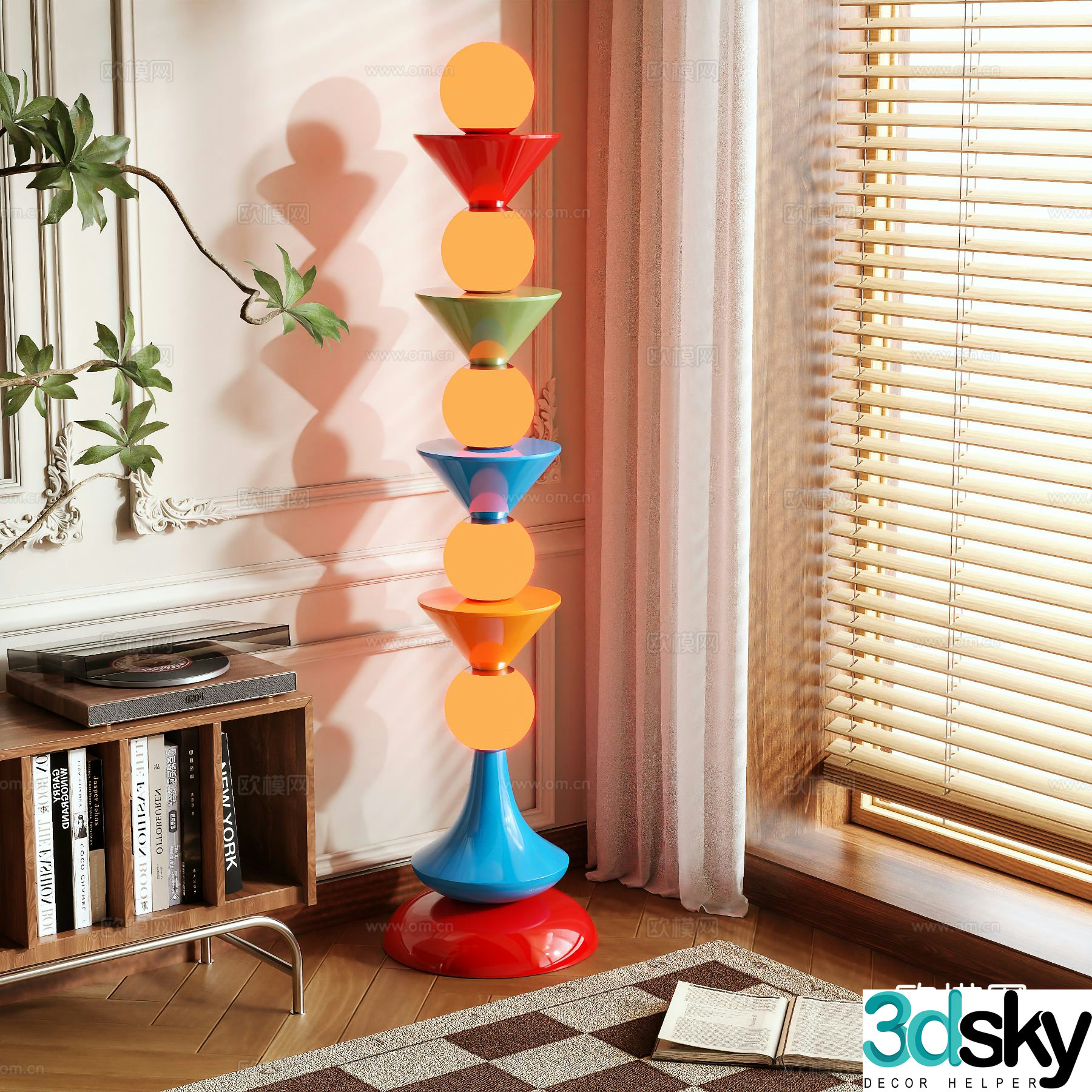 Memphis floor lamp Bausch floor lamp 3d model