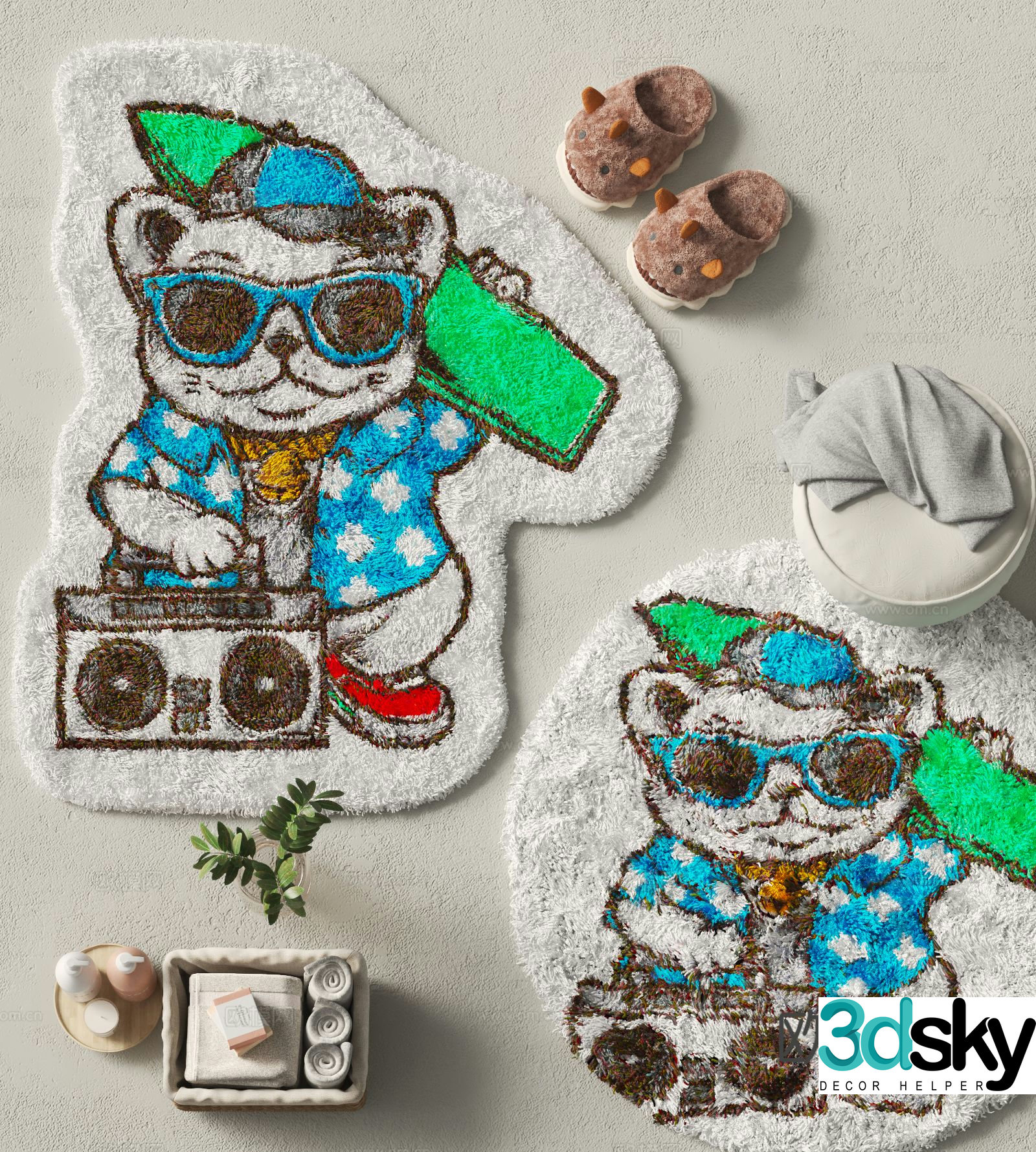 Special shaped carpet children’s carpet 3d model