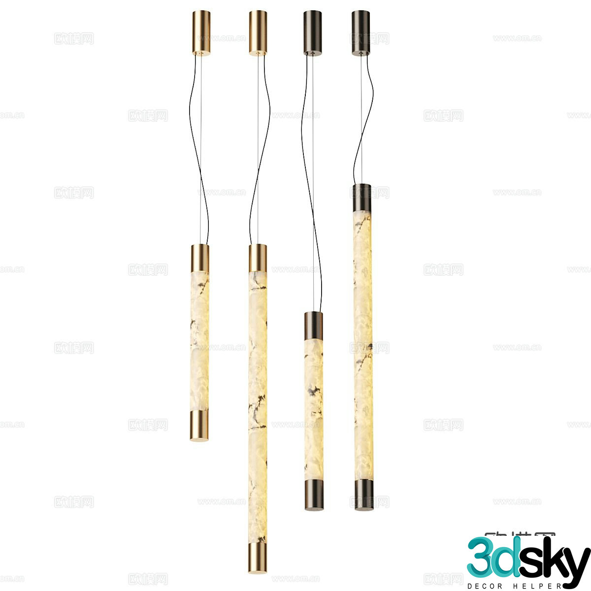 Light luxury small chandelier 3D model