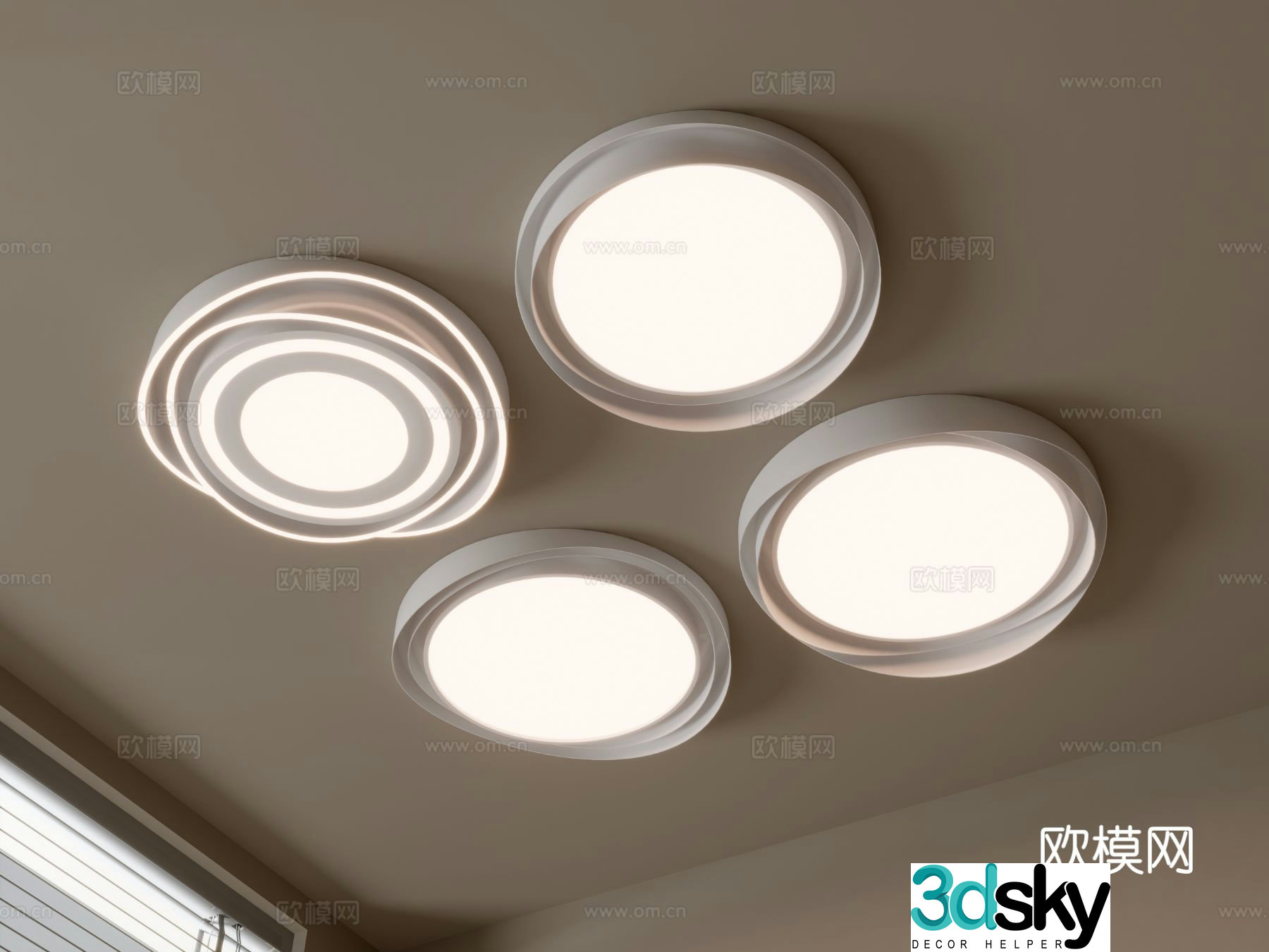 Modern geometric ceiling lamp 3d model