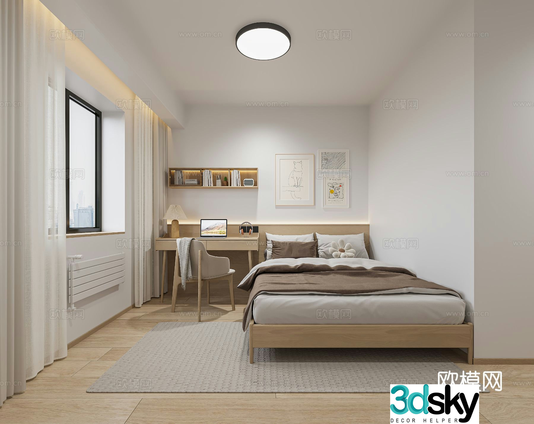 3d model of tatami bedroom and second bedroom