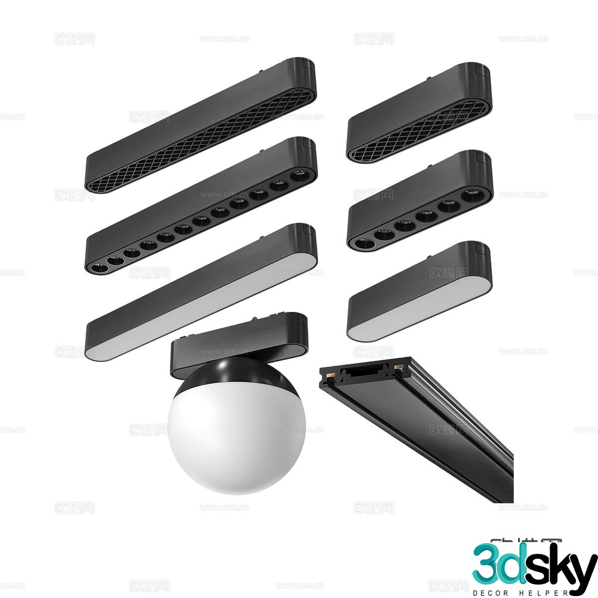 Modern spotlight track light 3d model