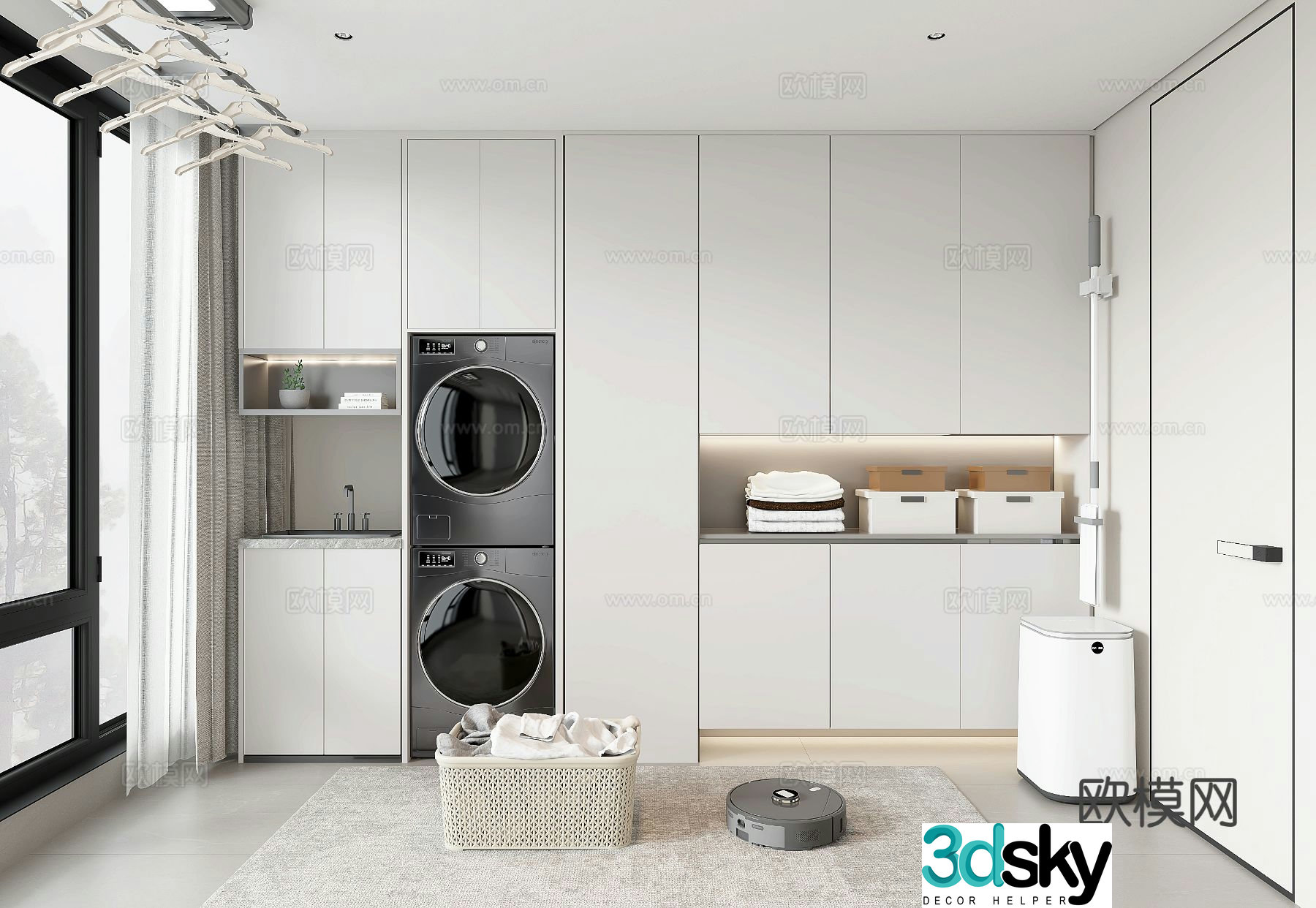 Modern washing machine cabinet 3d model