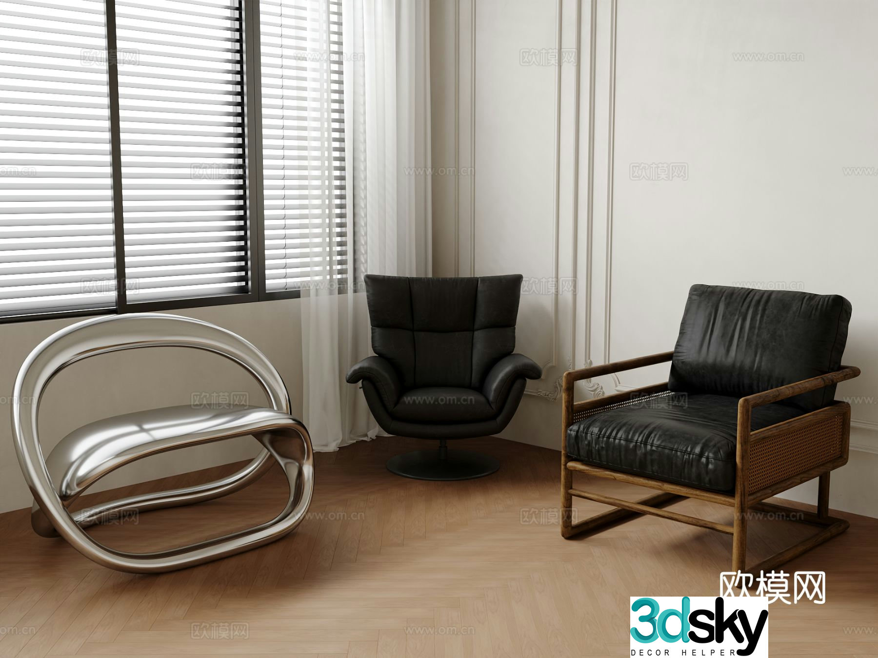 Single chair dining chair sofa chair 3d model