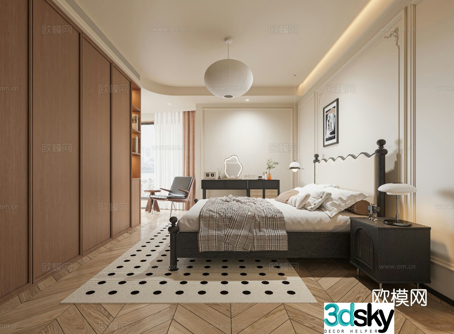 Medieval style bedroom master bedroom 3d model