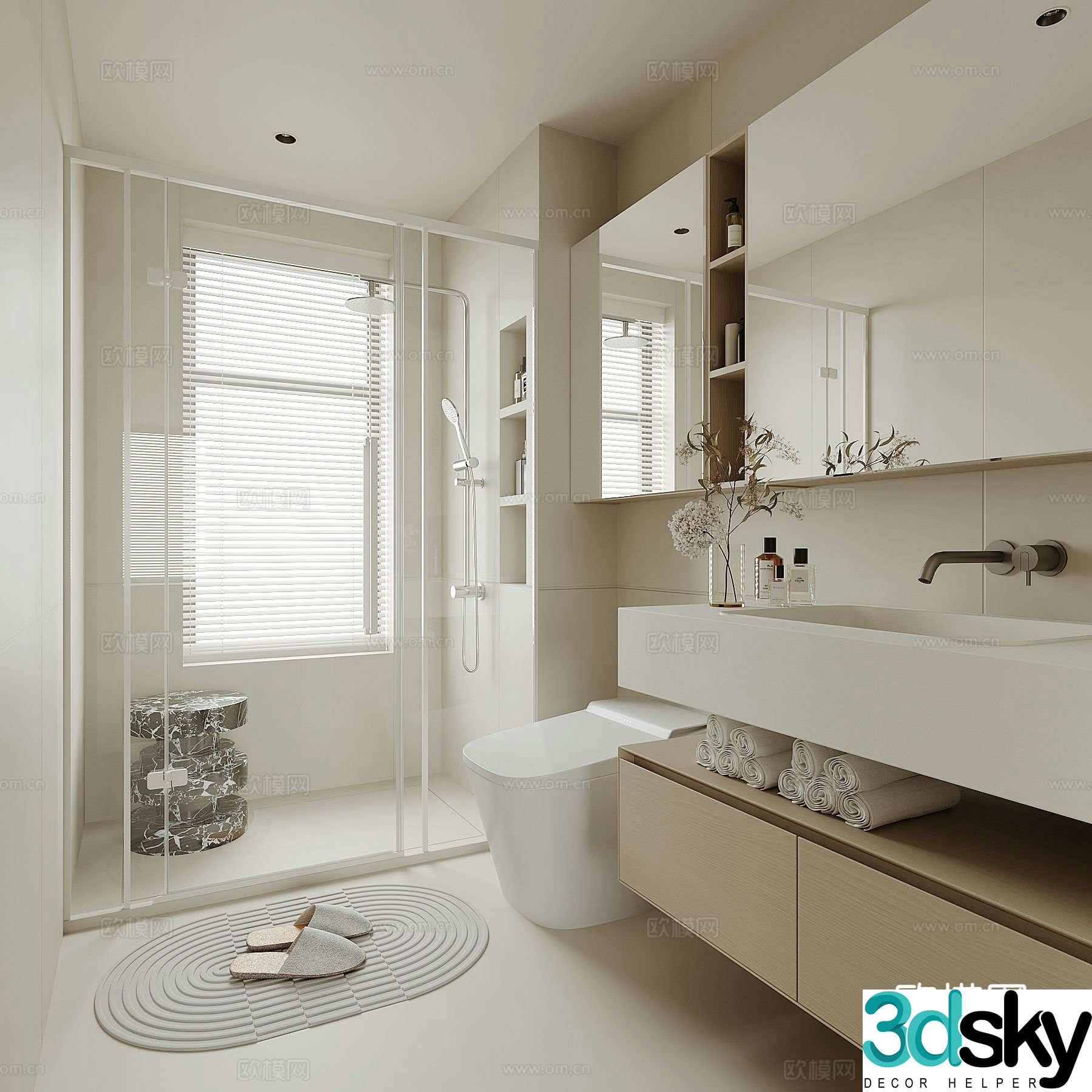Modern bathroom bathroom 3d model