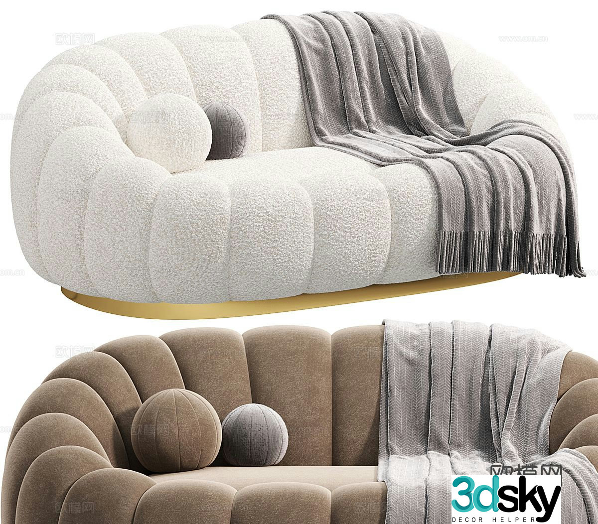 Double sofa bubble sofa 3d model