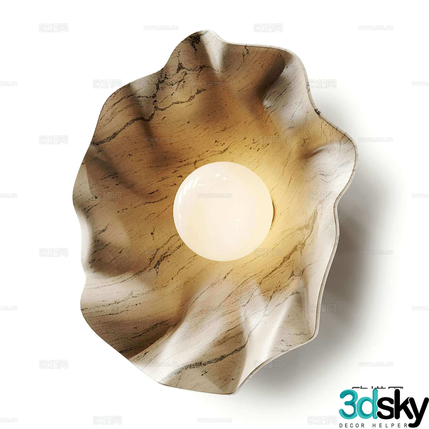 Cream style wall lamp 3d model