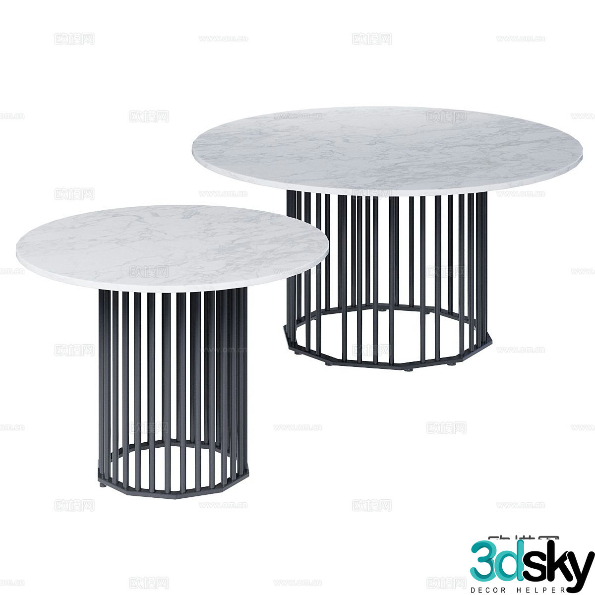 Modern round coffee table marble coffee table shape coffee table 3d model