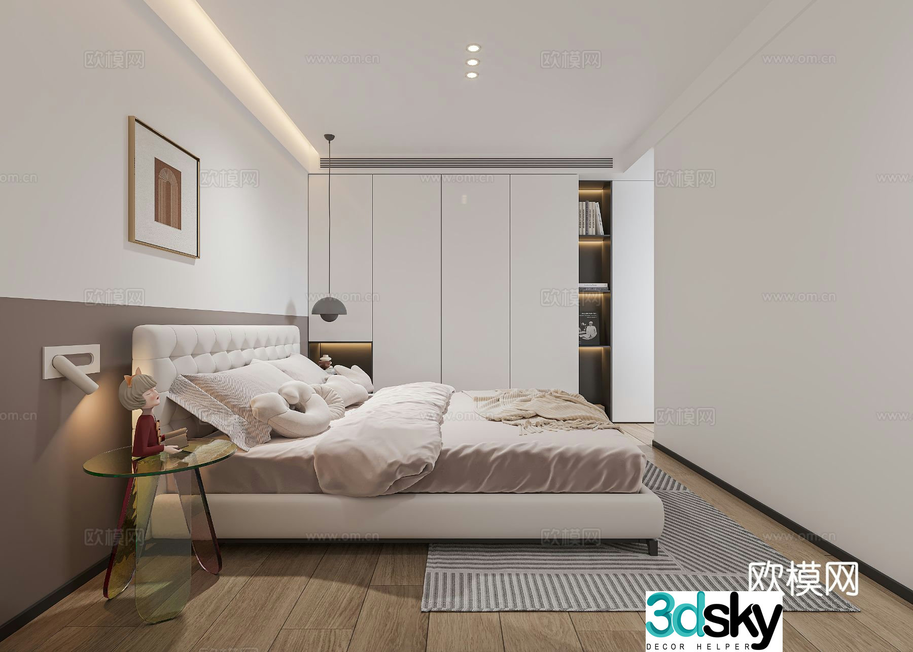 Modern bedroom master bedroom 3d model