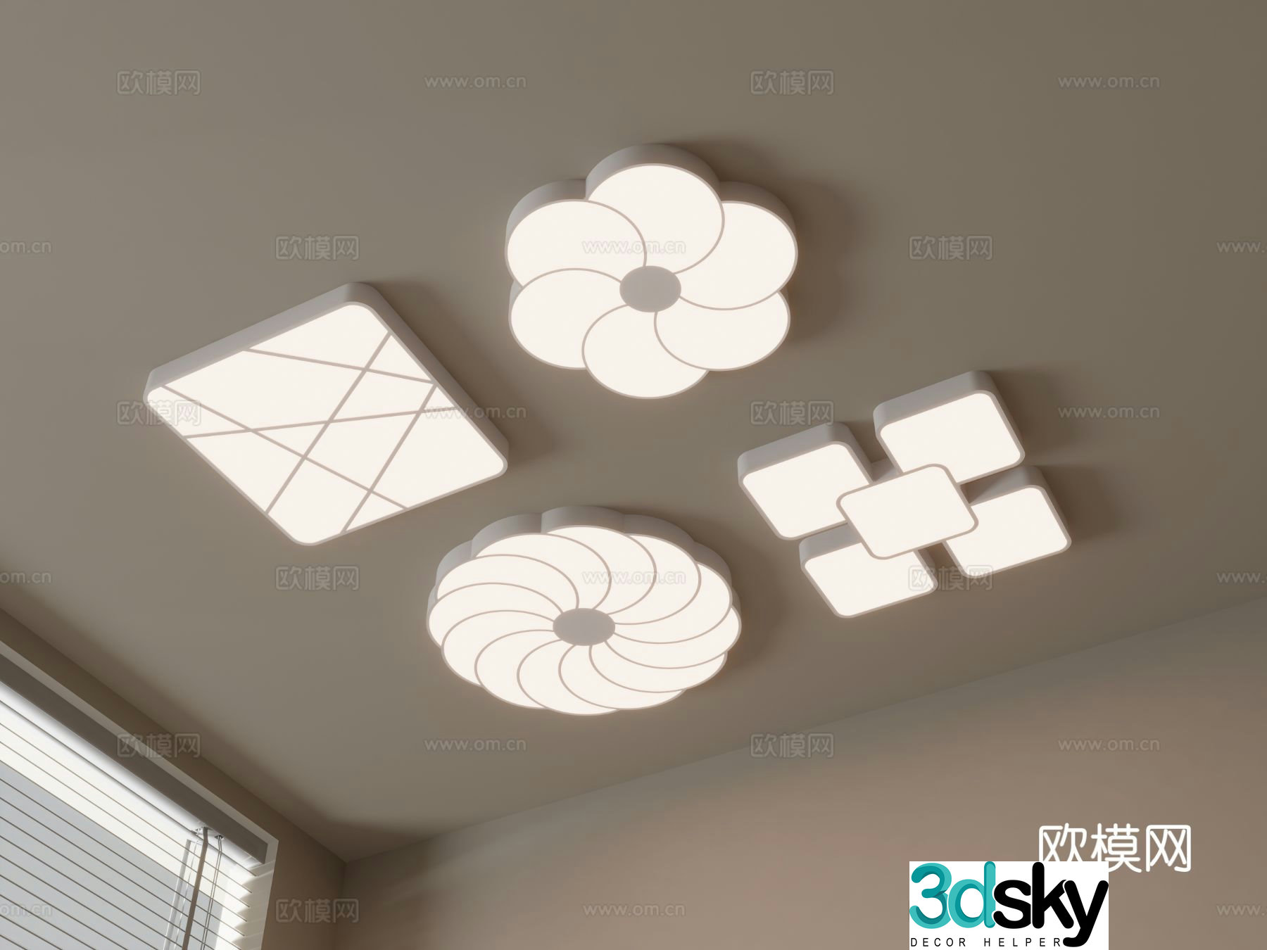 Creative ceiling lamp bedroom lamp 3d model