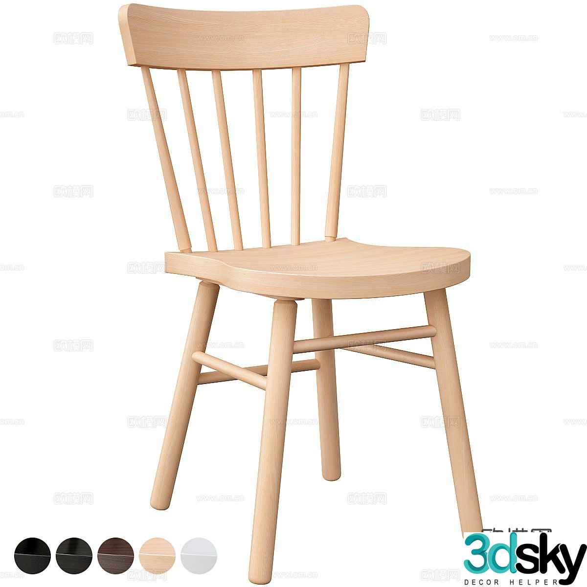Nordic chair dining chair 3d model