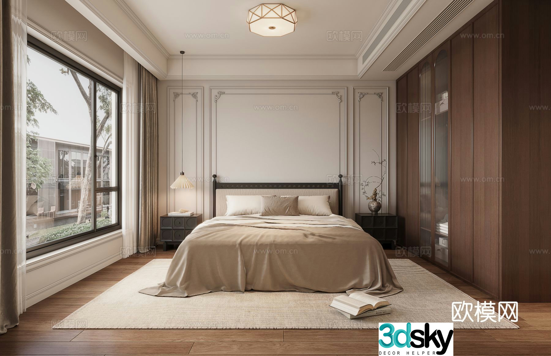 Medieval style bedroom master bedroom 3d model